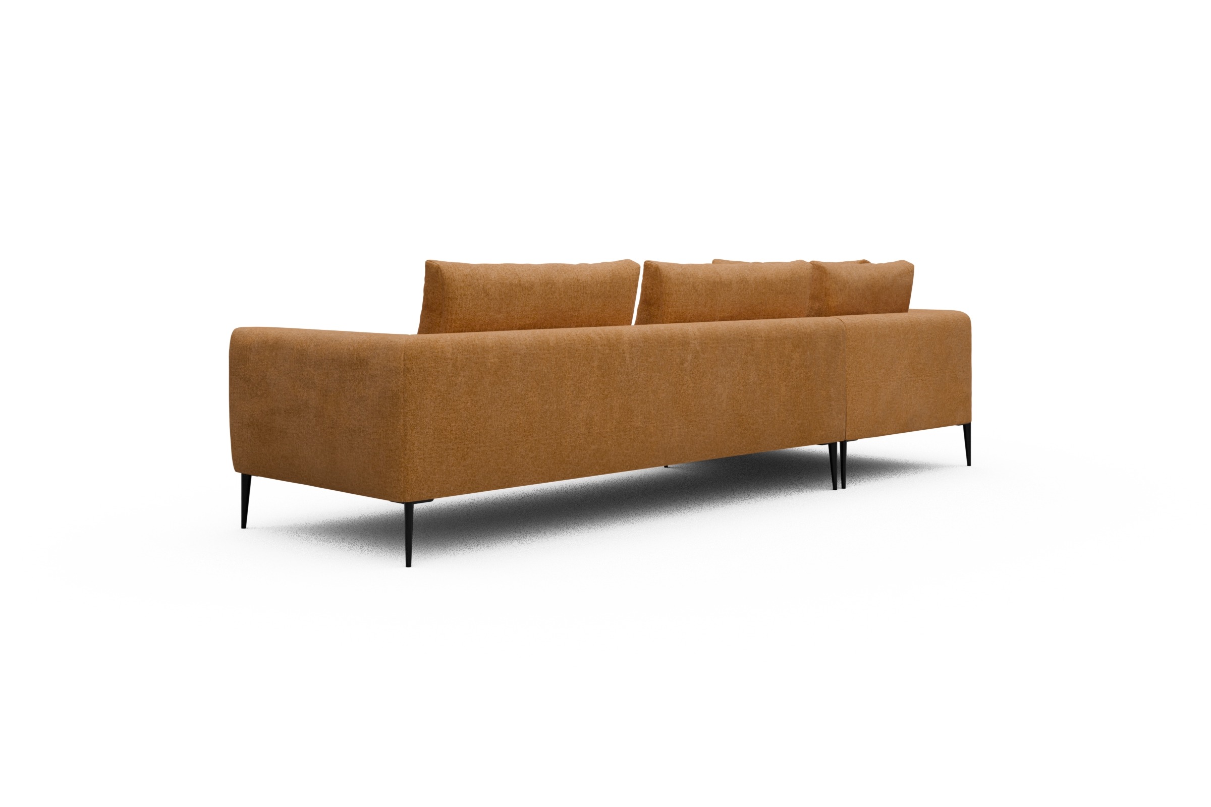Ecksofa Paul Relax-Ecke rechts mit 3-Sitzer Casone-Warm-Yellow