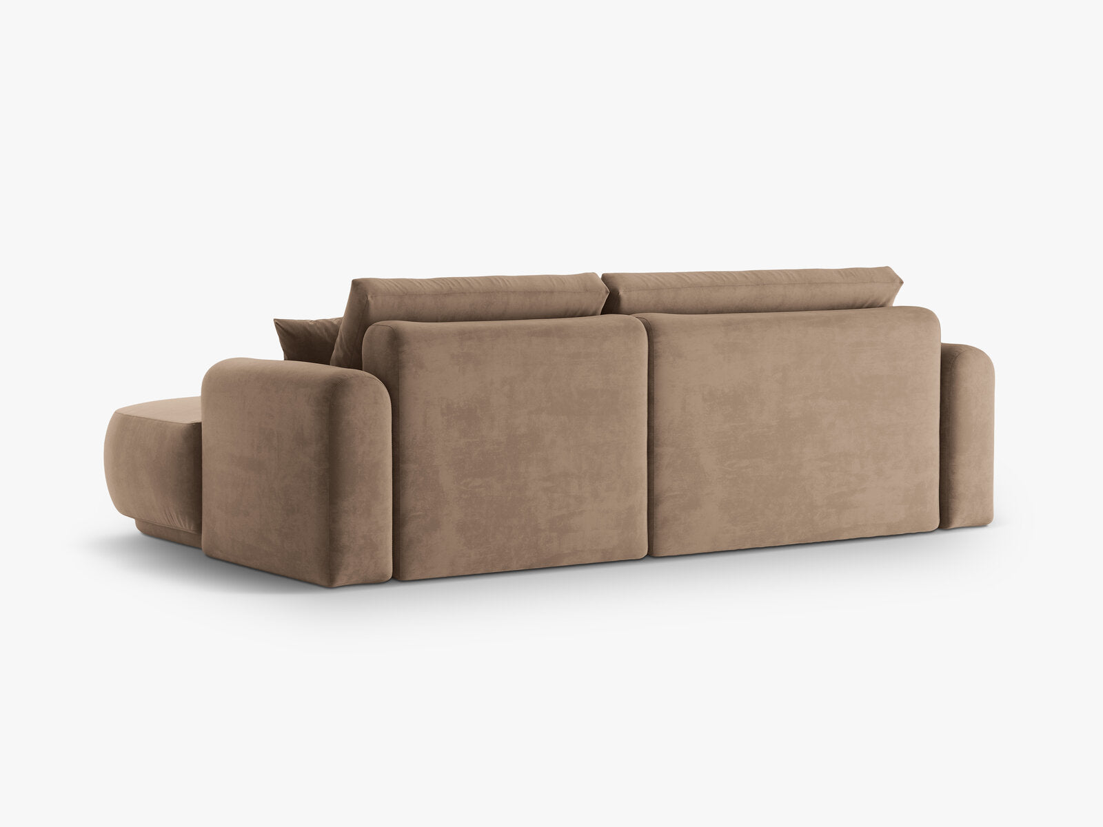 Micadoni Ella Ecksofa 5-Sitzer mit Schlaffunktion Rechts Samt Vogue Dunkelbeige