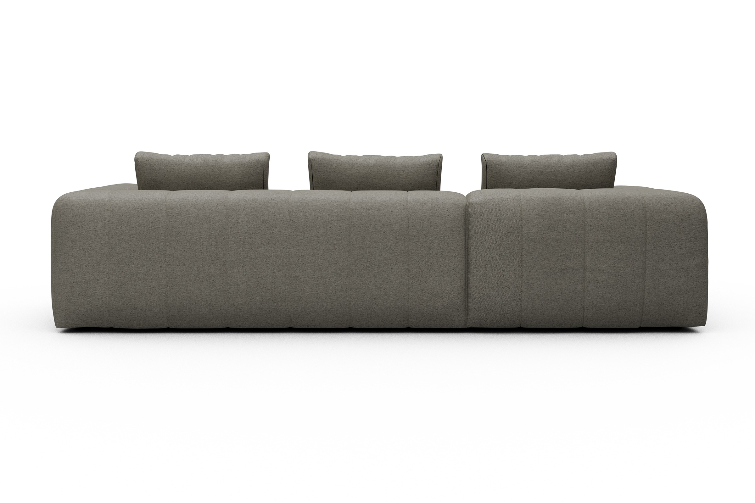 Ecksofa Hugo 2,5-Sitzer Armlehne rechts mit Chaiselongue Denari-Warm-Grey