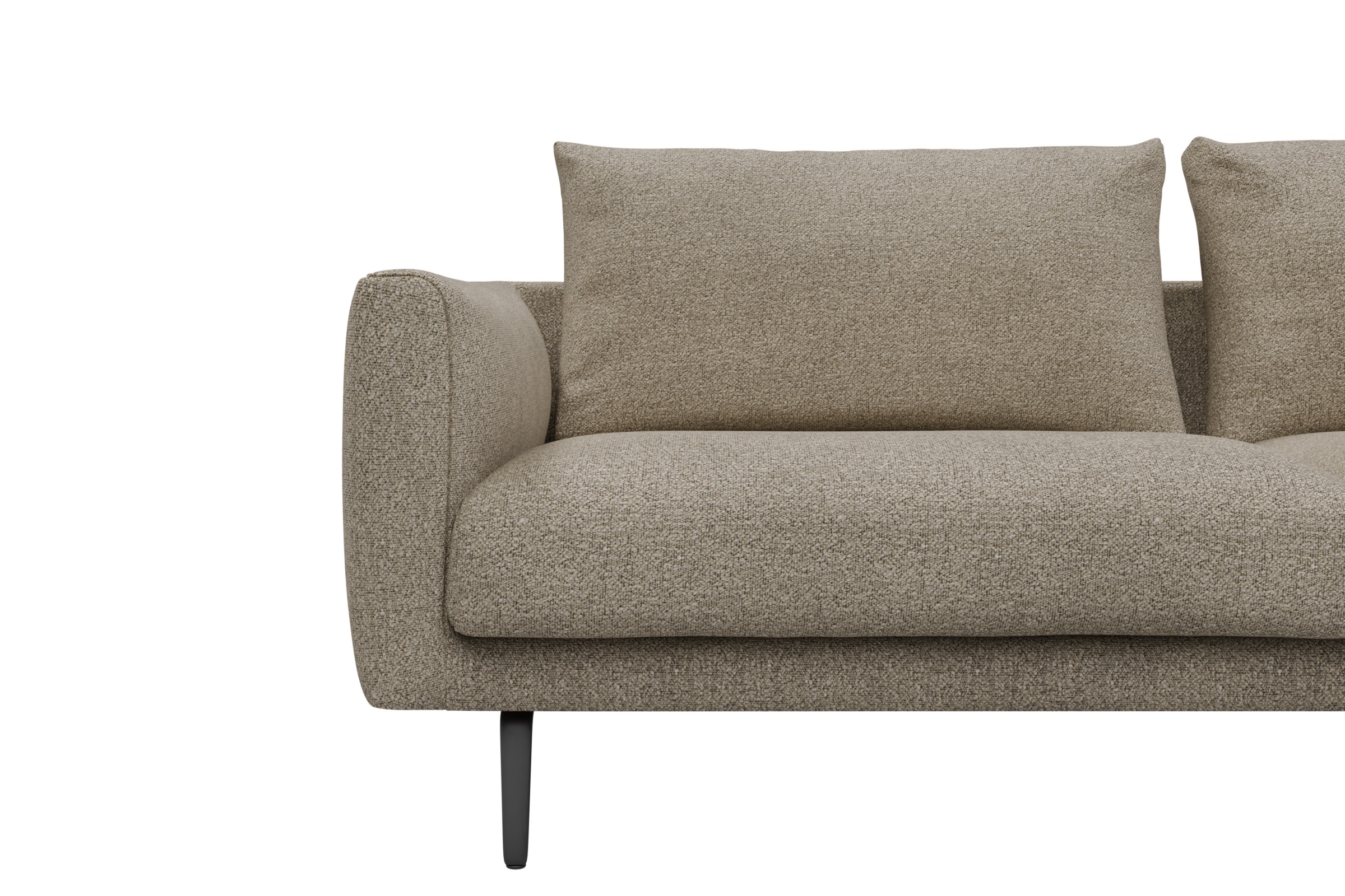 Ecksofa Karl Chaiselongue rechts mit 2,5-Sitzer Boucle-Belge