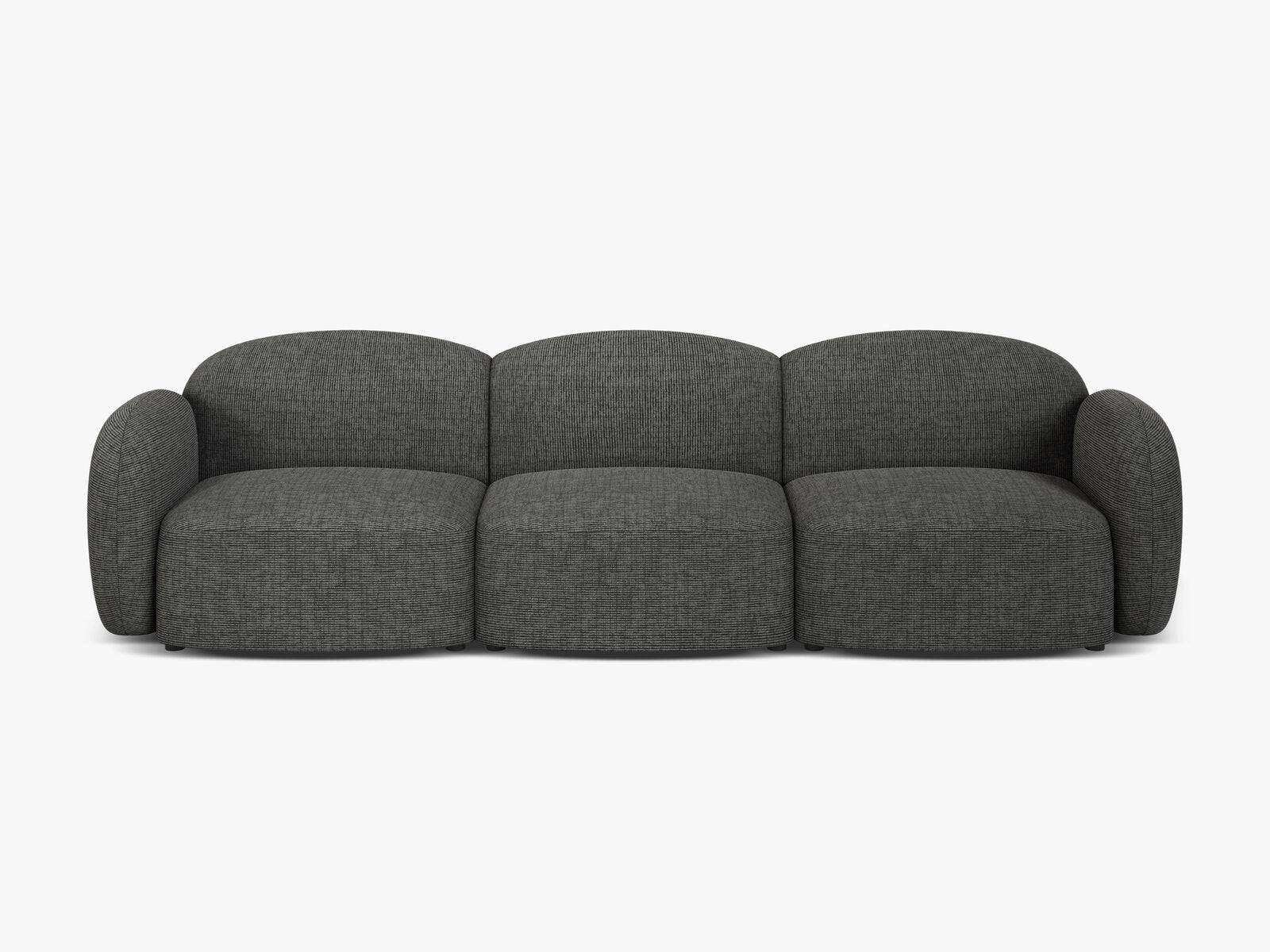 Micadoni Sofa Blair 3-Sitzer Strukturierter Stoff Baltimore Grau Melange