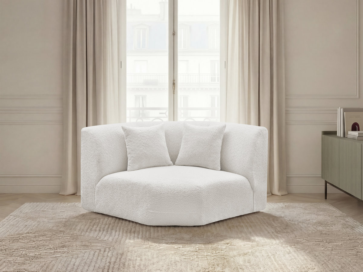 Bobochic Anda Sofa 2-Sitzer Chenille Weiß