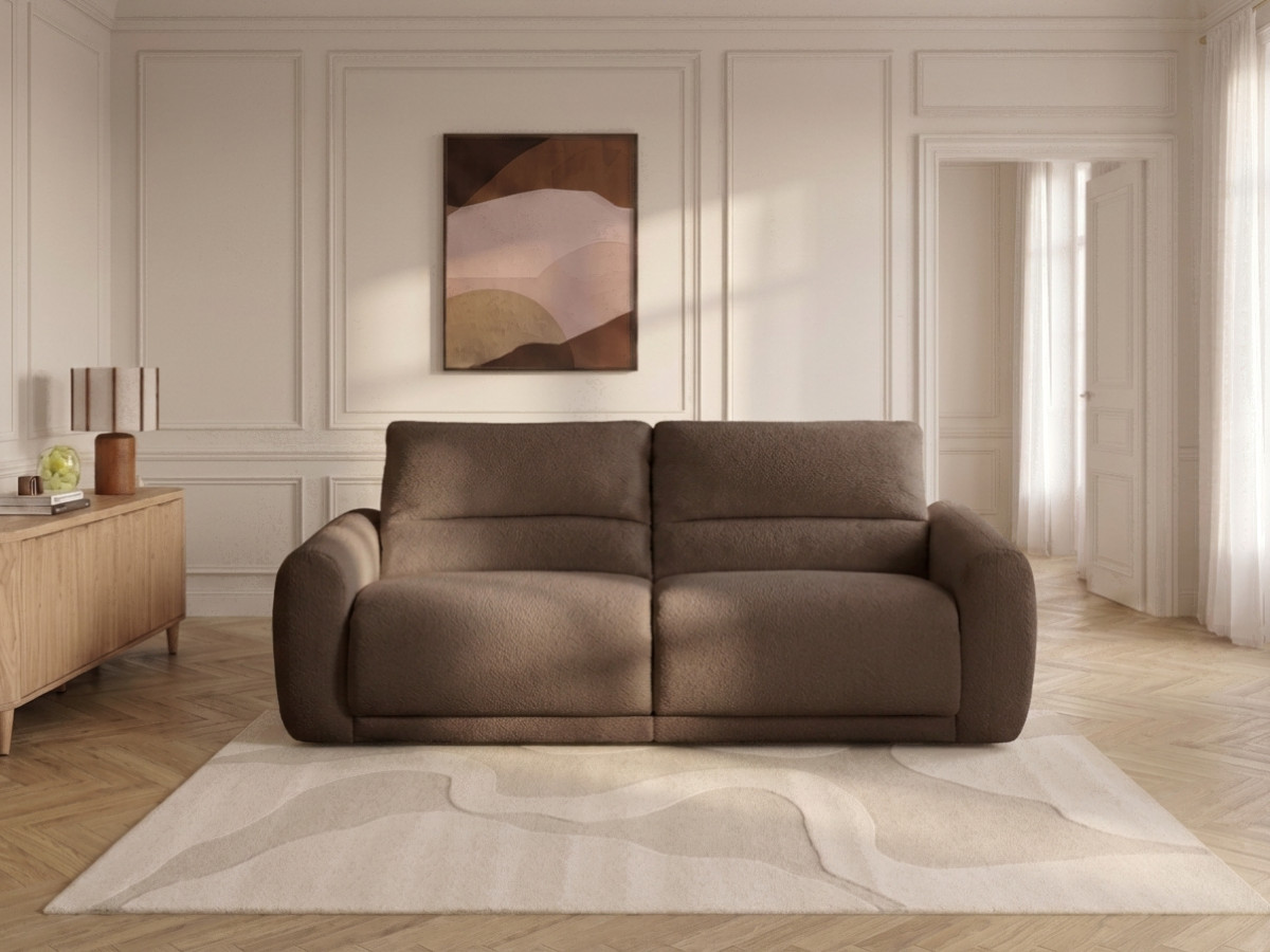 Bobochic Minorque Schlafsofa 2,5-Sitzer Chenille Braun, Liegefläche 160 × 200 cm
