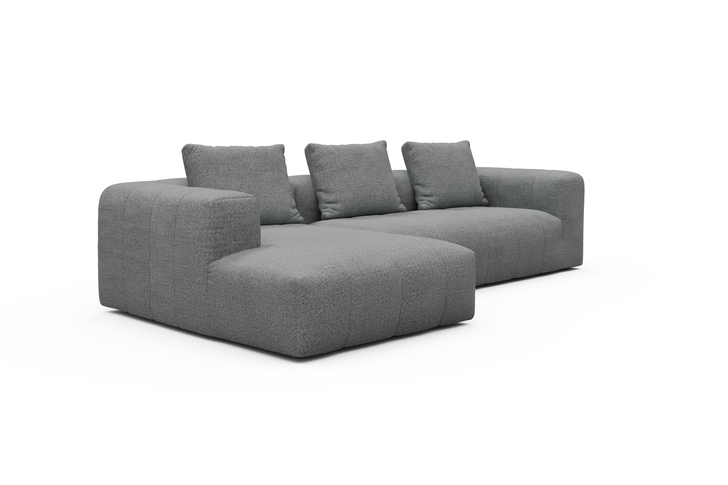 Ecksofa Hugo 2,5-Sitzer Armlehne rechts mit Chaiselongue Aivi-Gravet-Grey