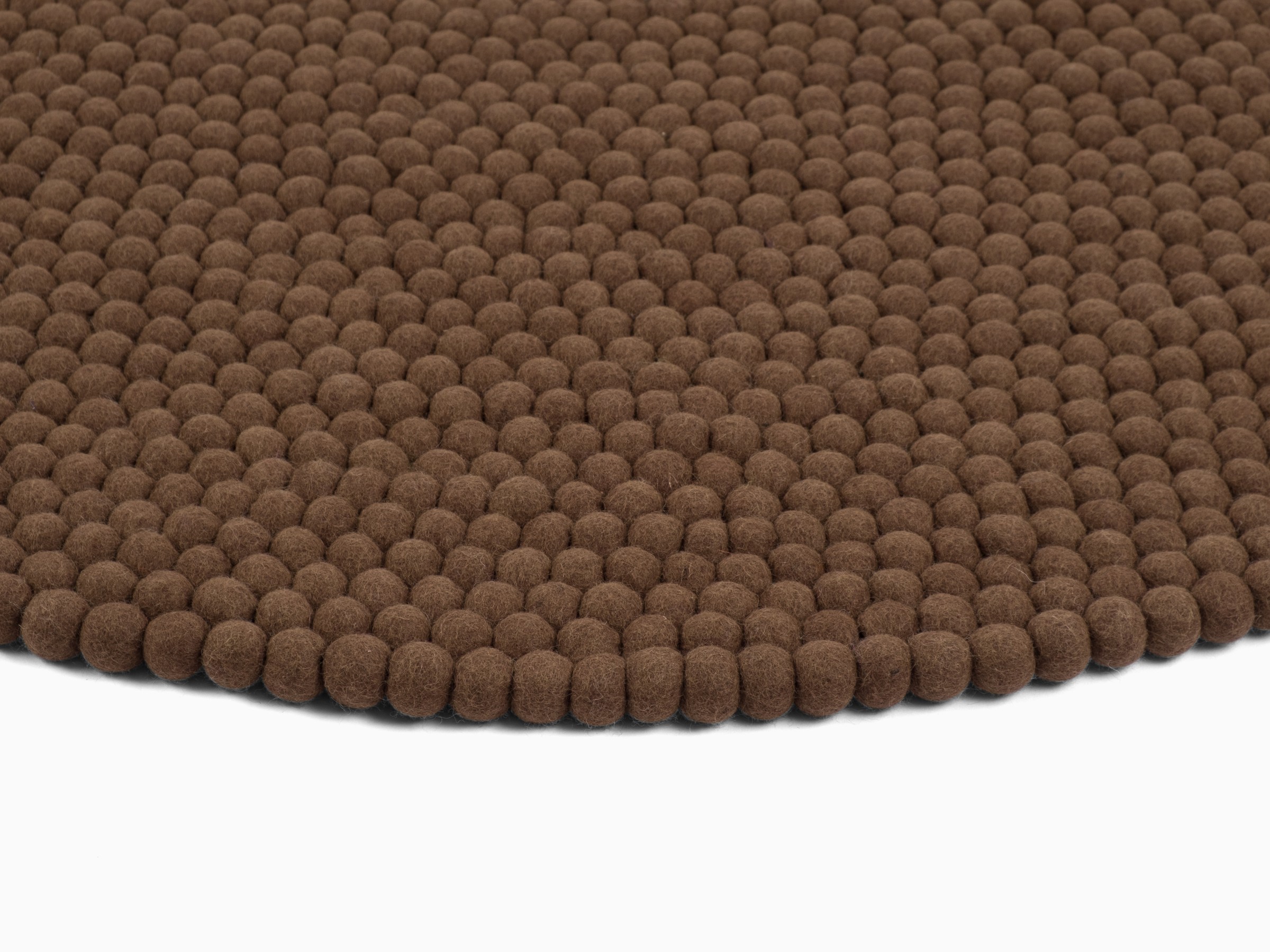 myfelt Egon Filzkugelteppich Braun rund Ø 50 cm