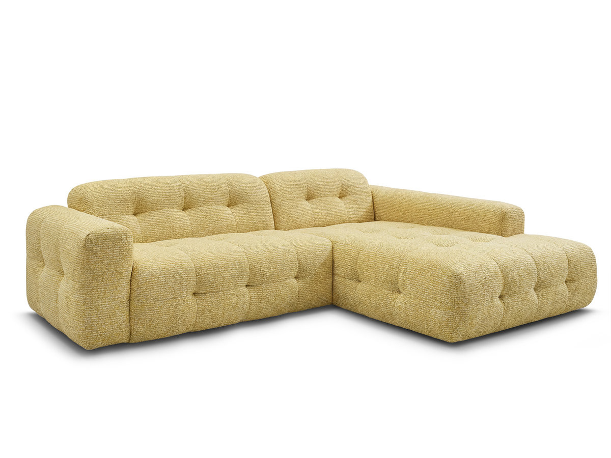 Bobochic Laura Ecksofa Melange-Stoff Gelb Ecke rechts
