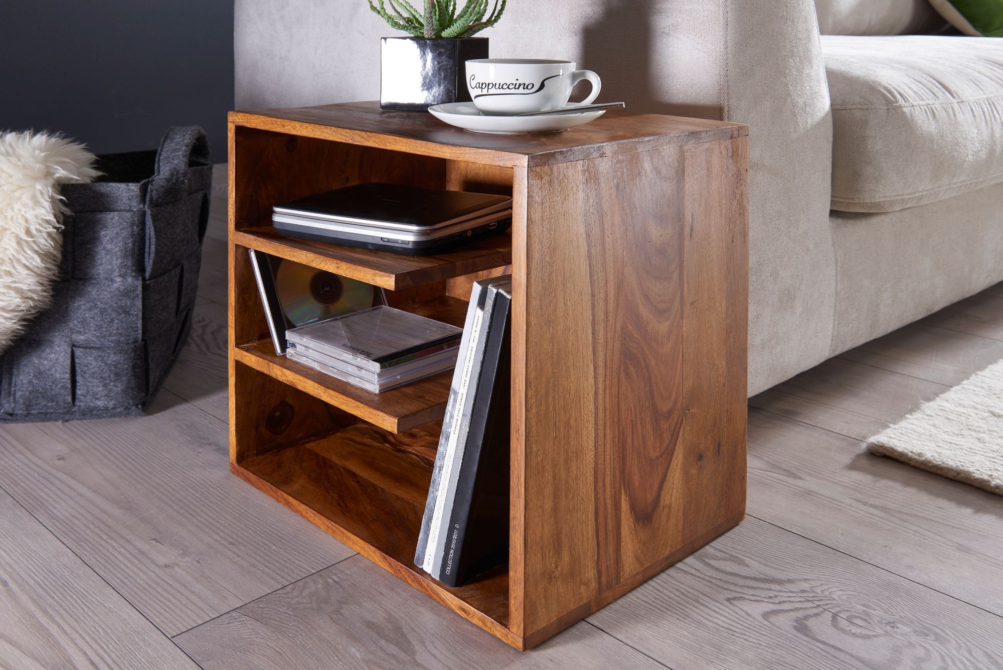 Beistelltisch Grenaa Massivholz Dunkelbraun 43 × 30 × 43 cm