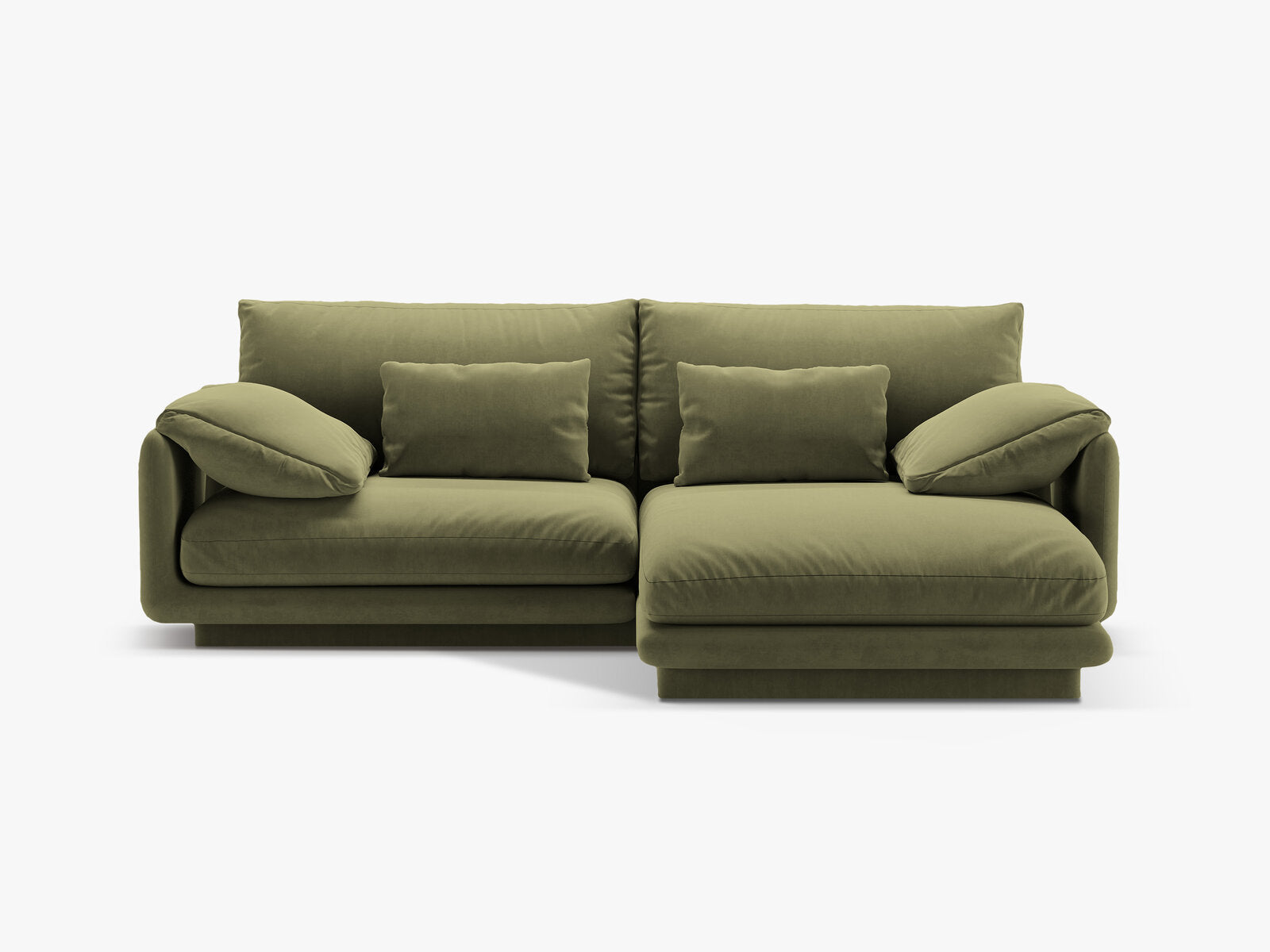 Micadoni Ecksofa Torino 3-Sitzer Rechts Samt Hellgrün