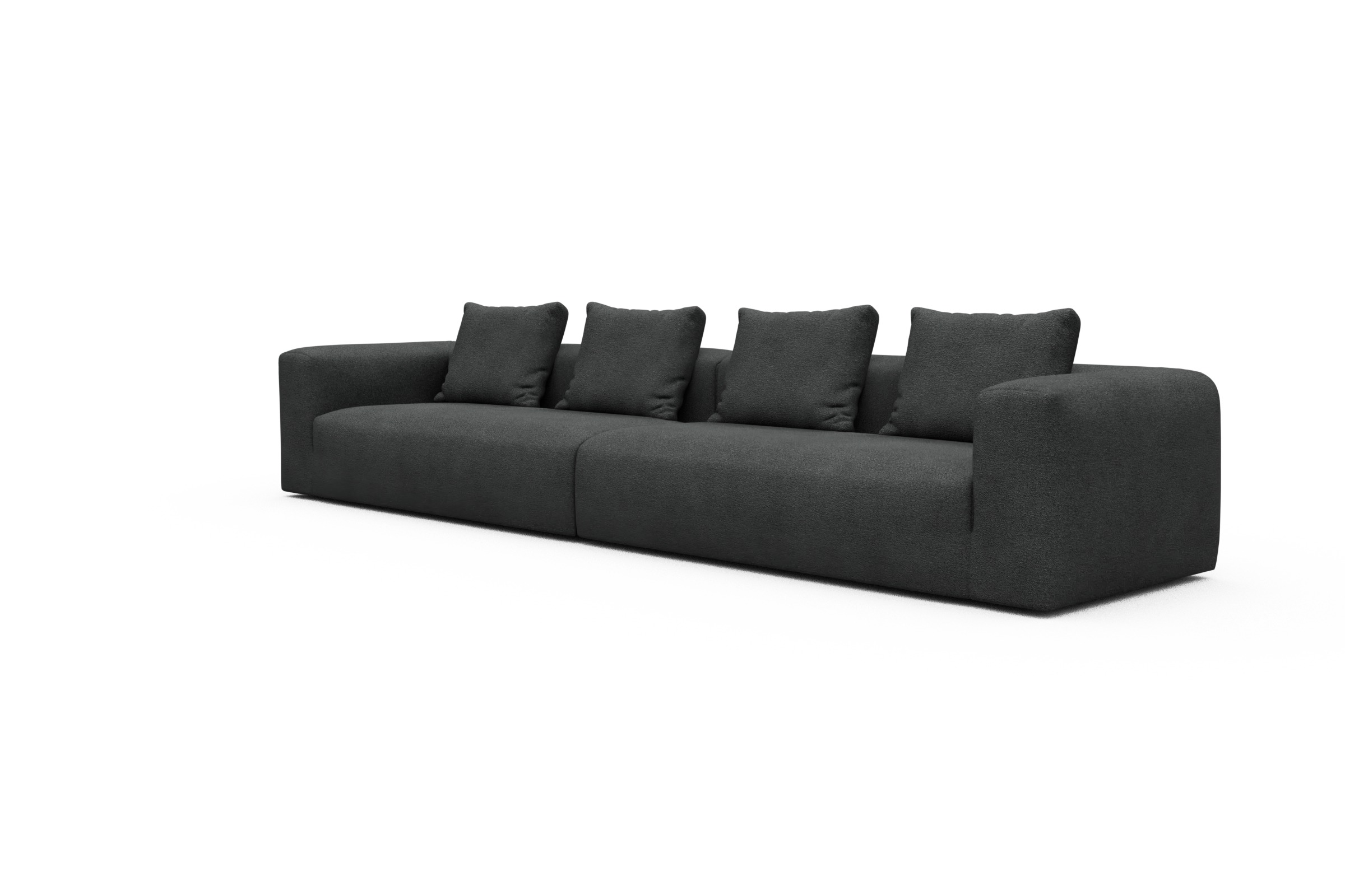 Sofa Modulares XXL Sofa Fred 5-Sitzer Boucle-Charcoal