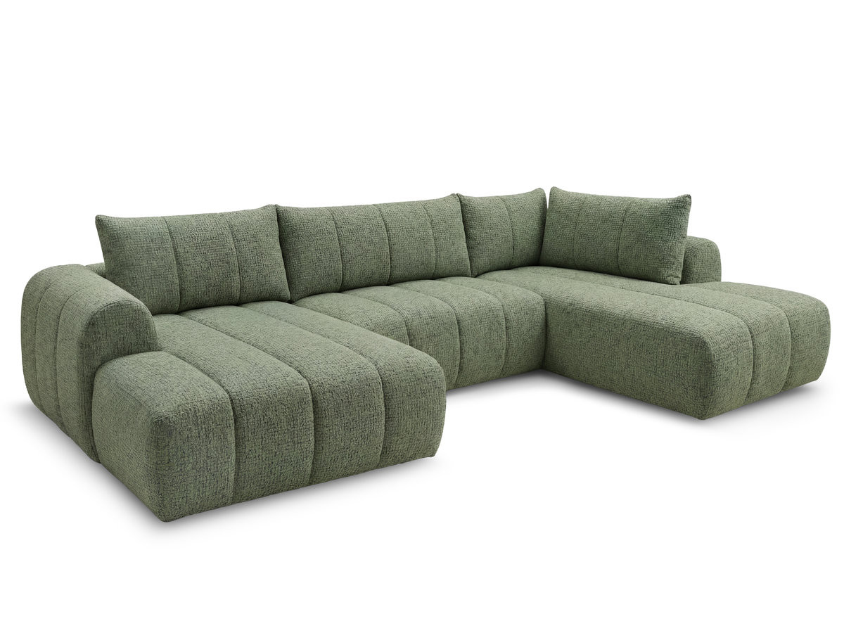 Bobochic Nesty Wohnlandschaft Melange-Stoff Hellgrün Ecke links