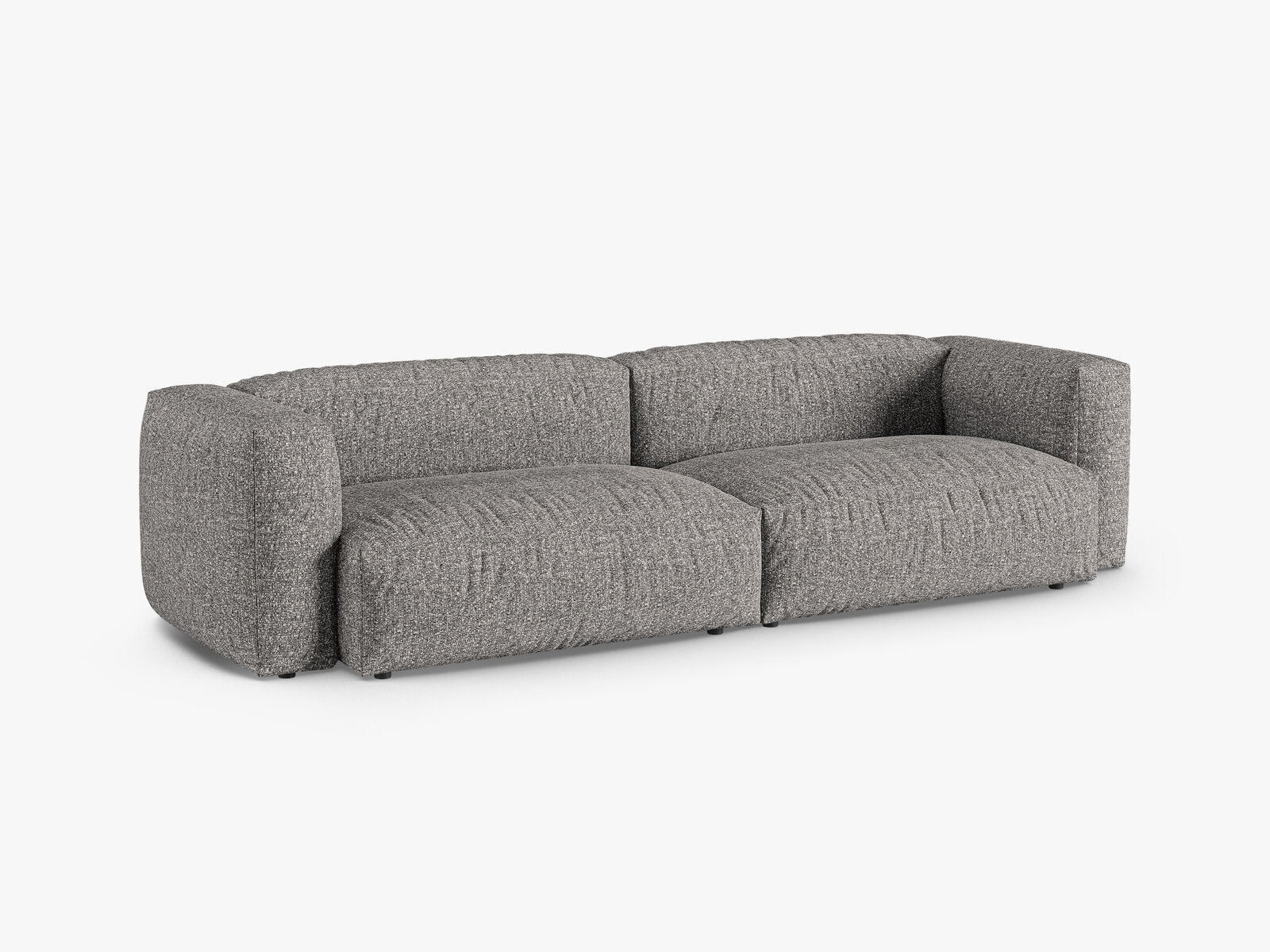 Micadoni Sofa Martina 4-Sitzer 90cm Sitztiefe Boucle Monet Graphit