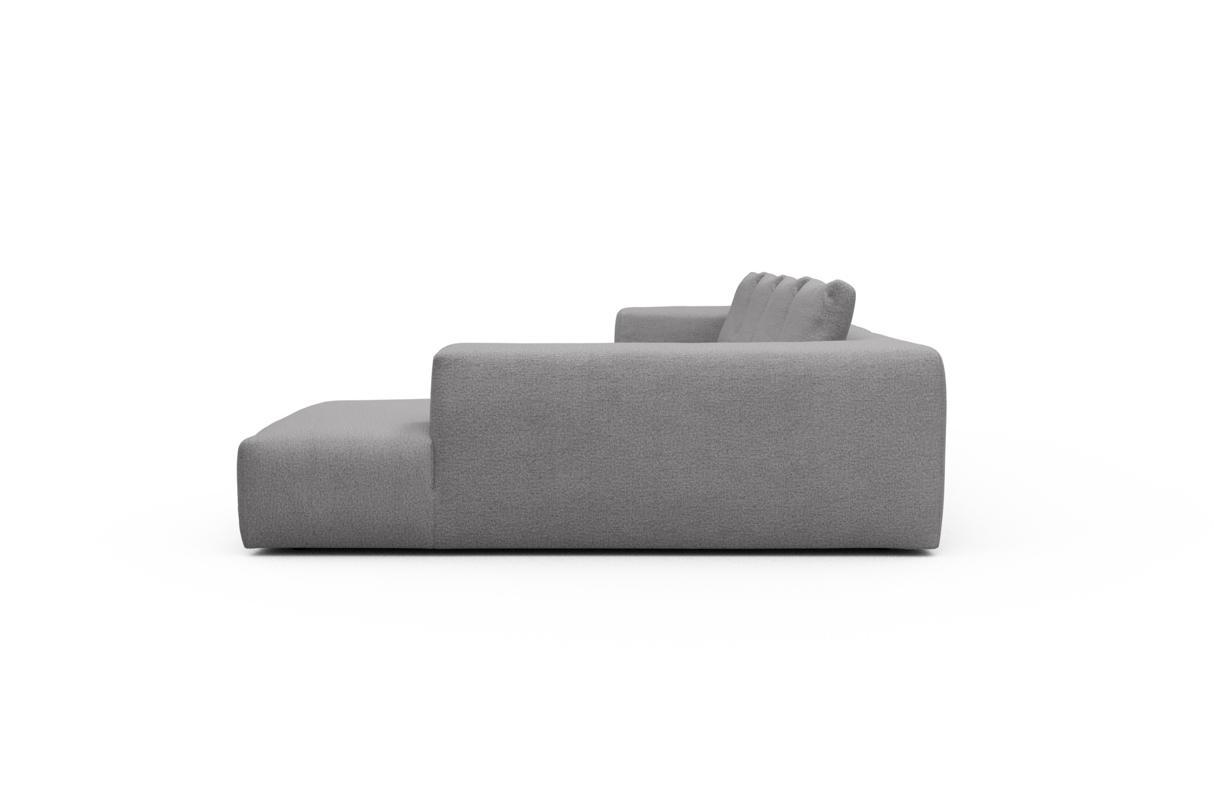 Wohnlandschaft Fred Relax-Ecke rechts mit 2-Sitzer und Chaiselongue links Sama-Grey