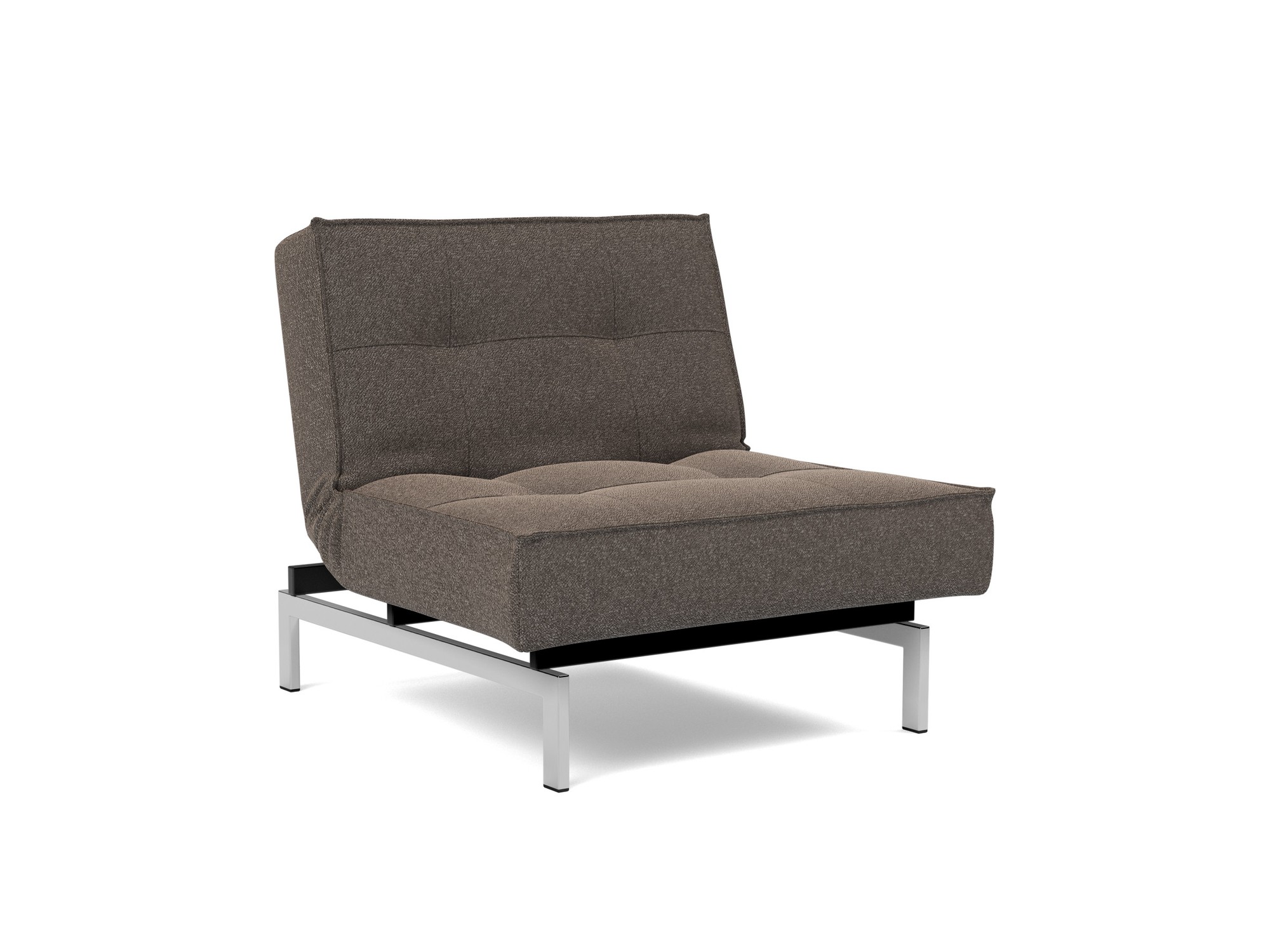 Sessel Splitback Boucle Skandi 530-Taupe Beine Chrom