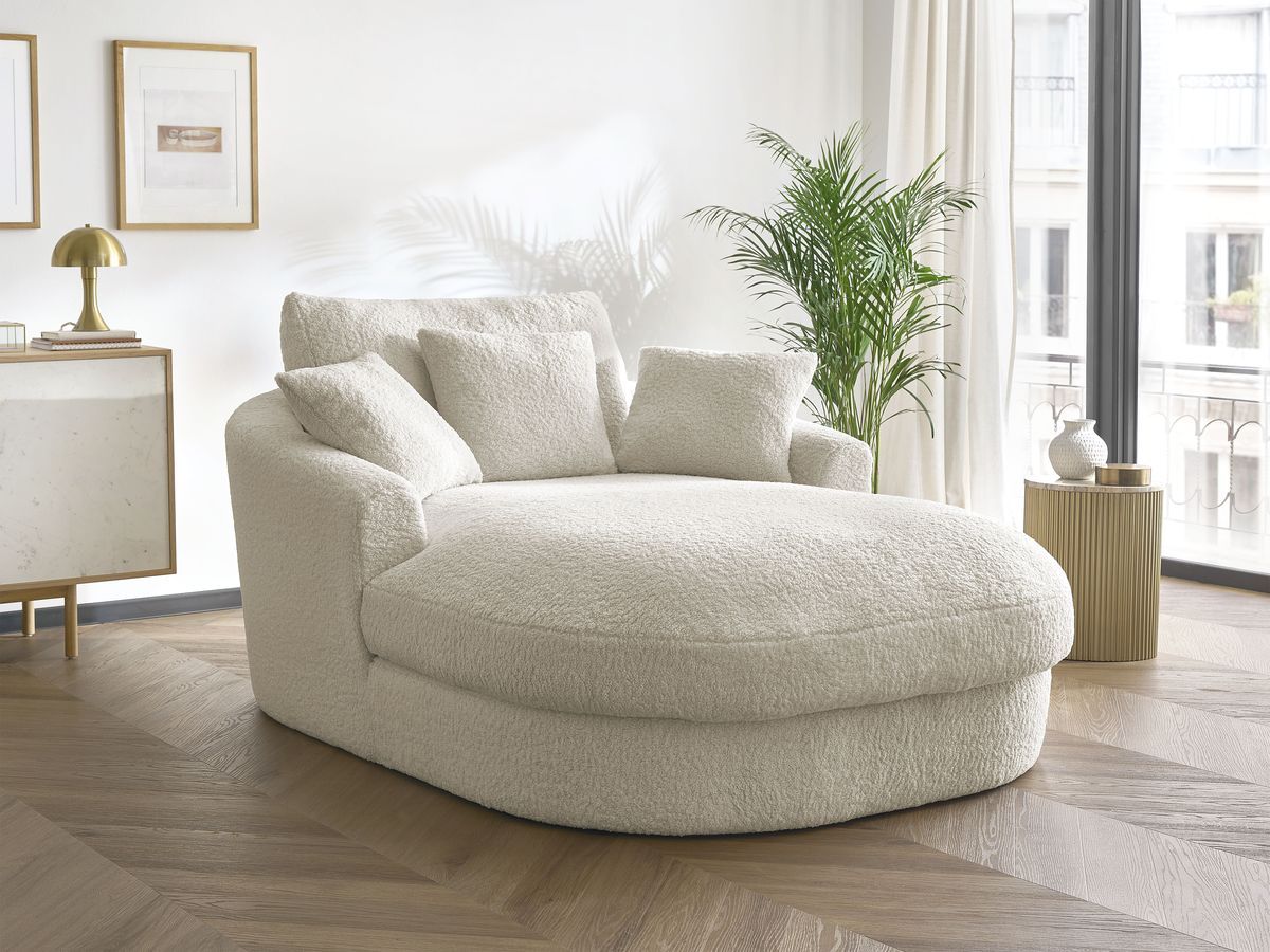 Bobochic Belem Méridienne-Modul Bouclé-Stoff Beige