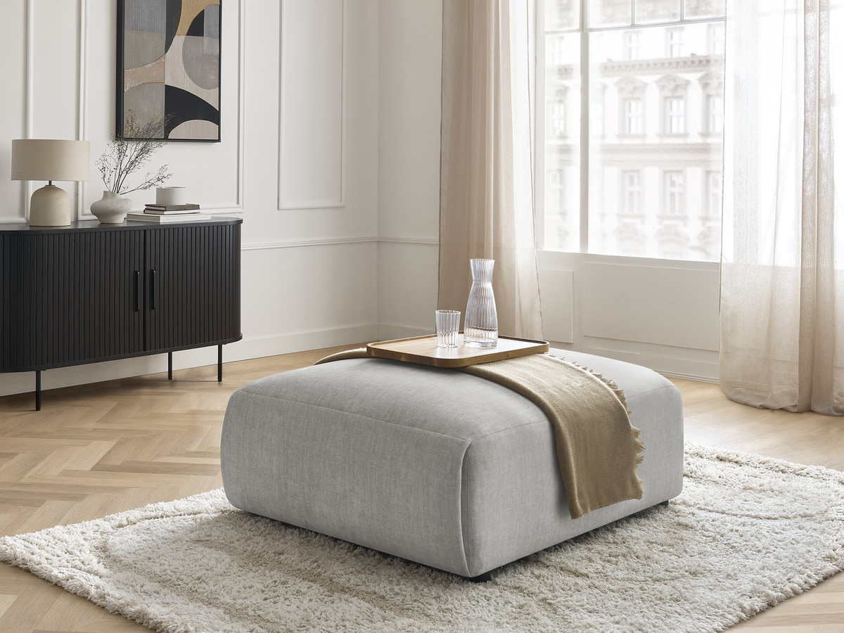 Bobochic Jana Pouf 94 × 114 cm Samt Hellgrau
