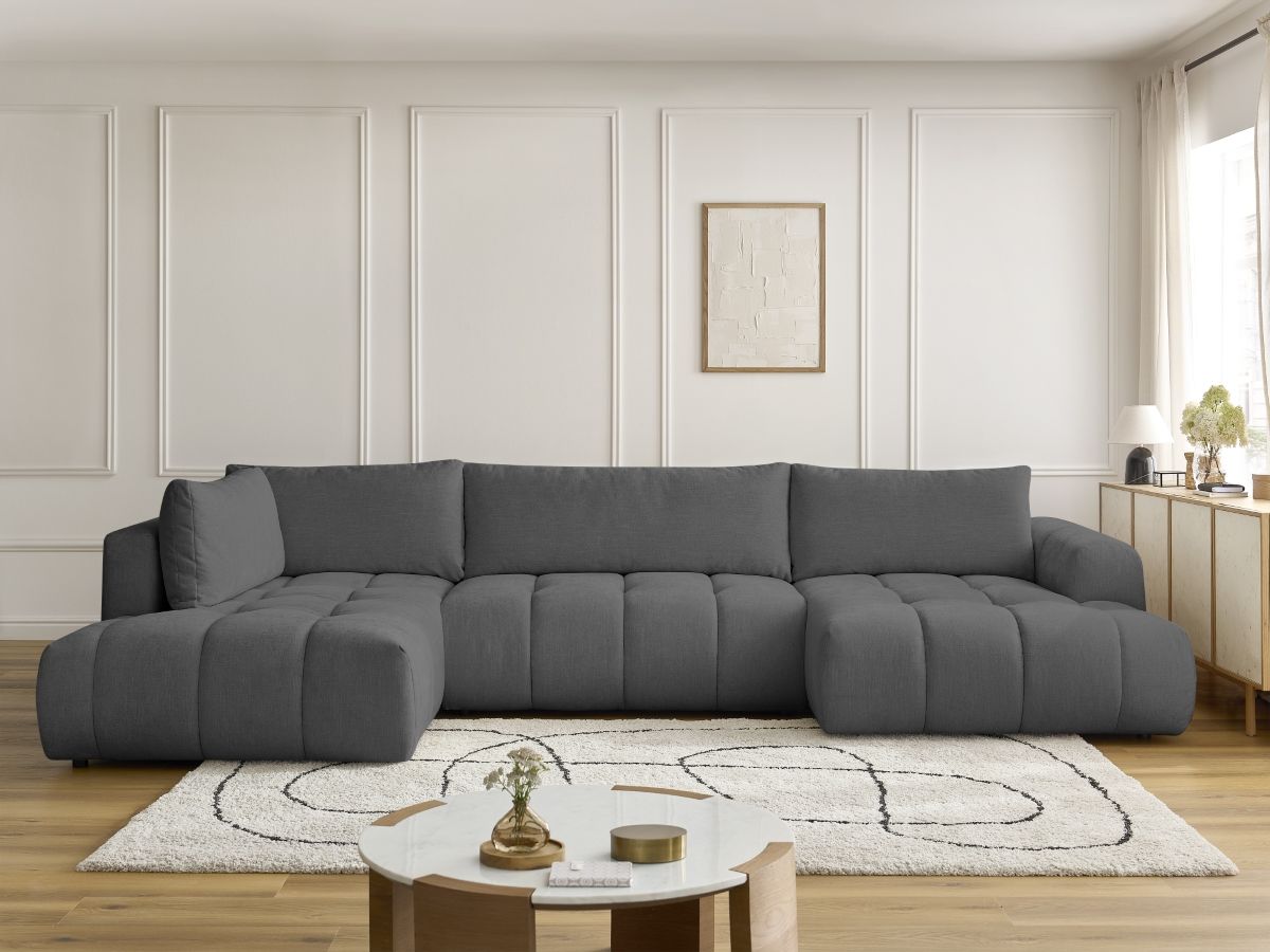 Bobochic Fuji Wohnlandschaft Stoff Dunkelgrau Ecke rechts