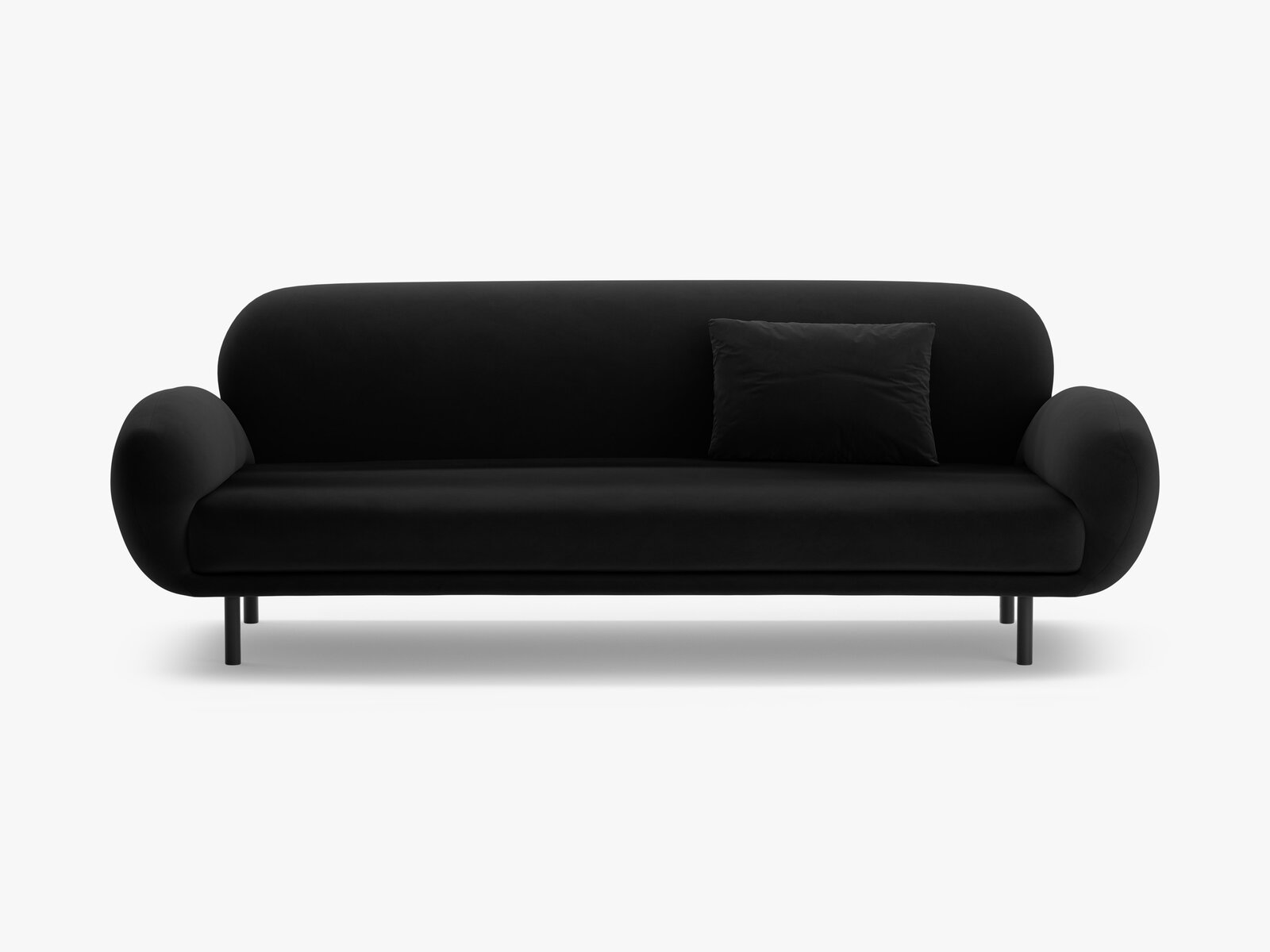 Micadoni Sofa Poppy 3-Sitzer Samt Casino Schwarz