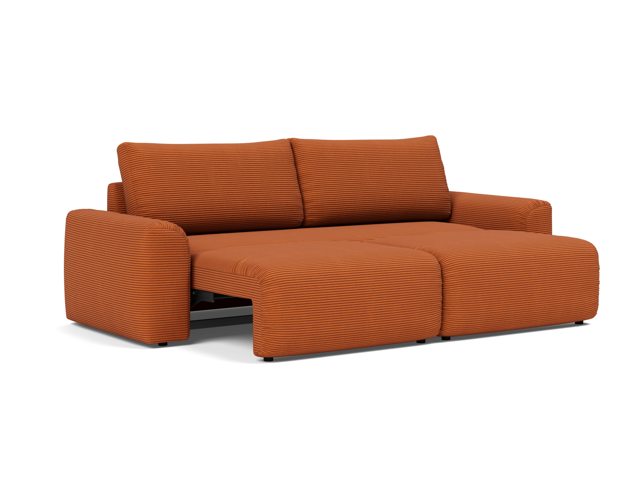 Schlafsofa Norum mit Chunky-Armlehnen Kord Corduroy 595-Burnt-Orange
