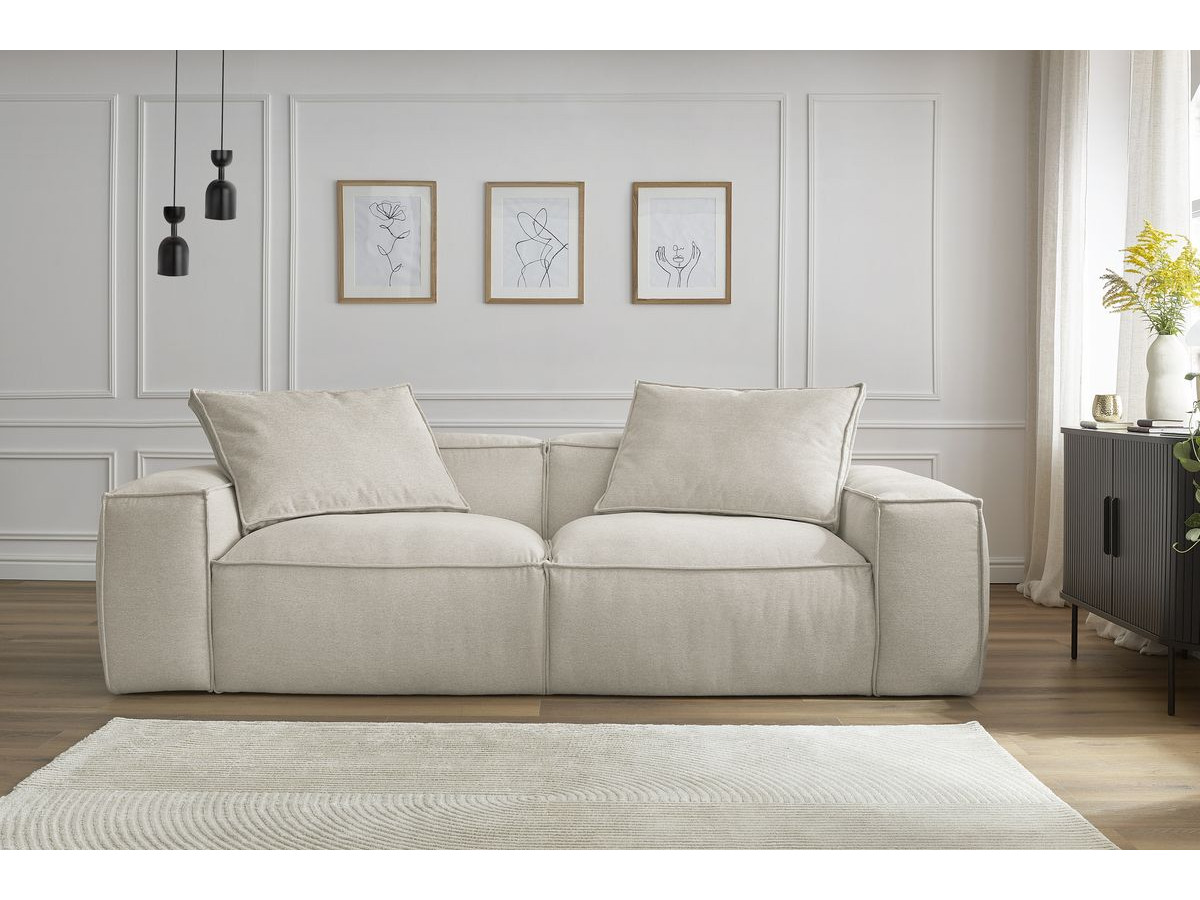 Bobochic Boheme Sofa 3-Sitzer Melange-Stoff Beige