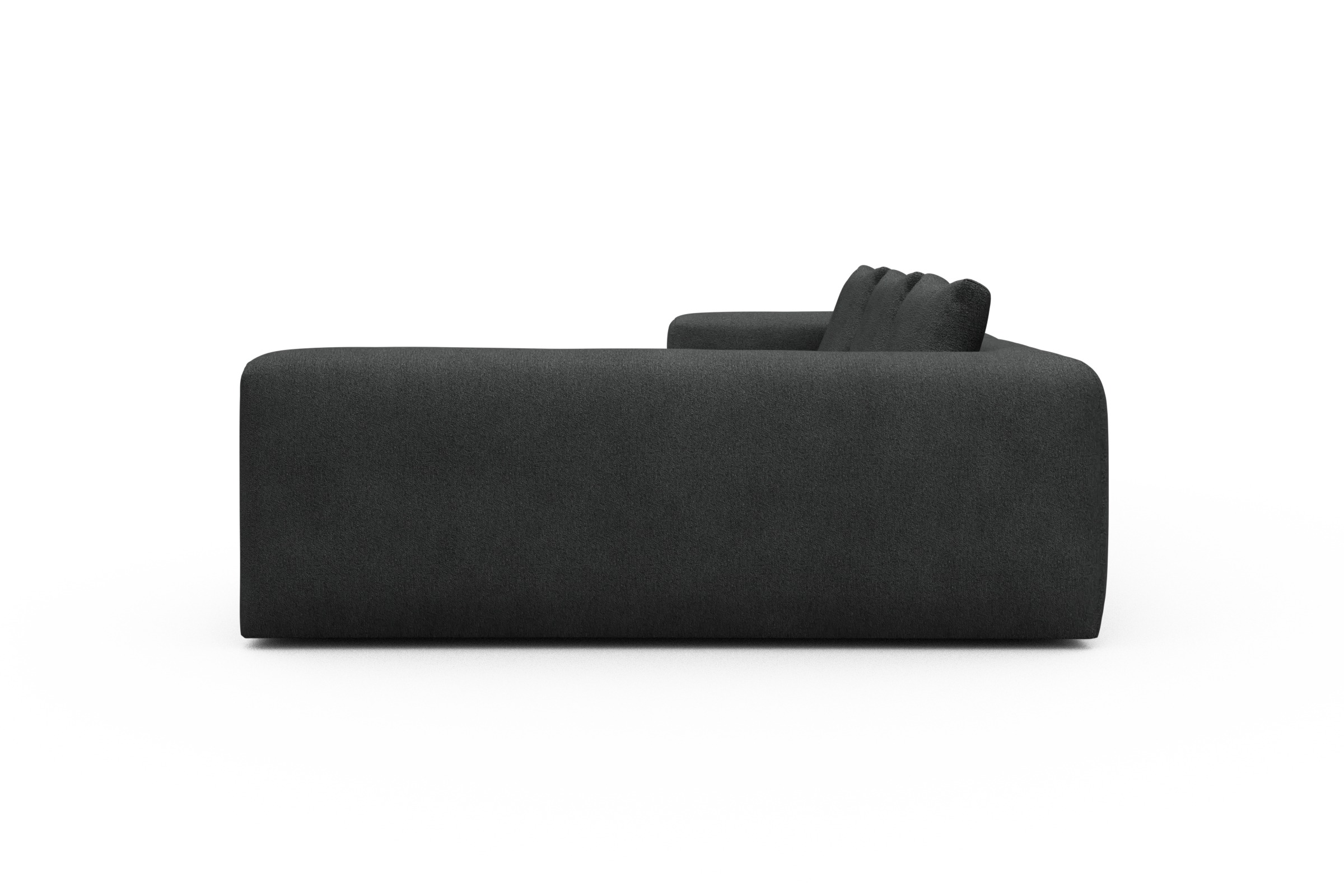 Ecksofa Fred 2x 2,5-Sitzer rechts offen Boucle-Charcoal