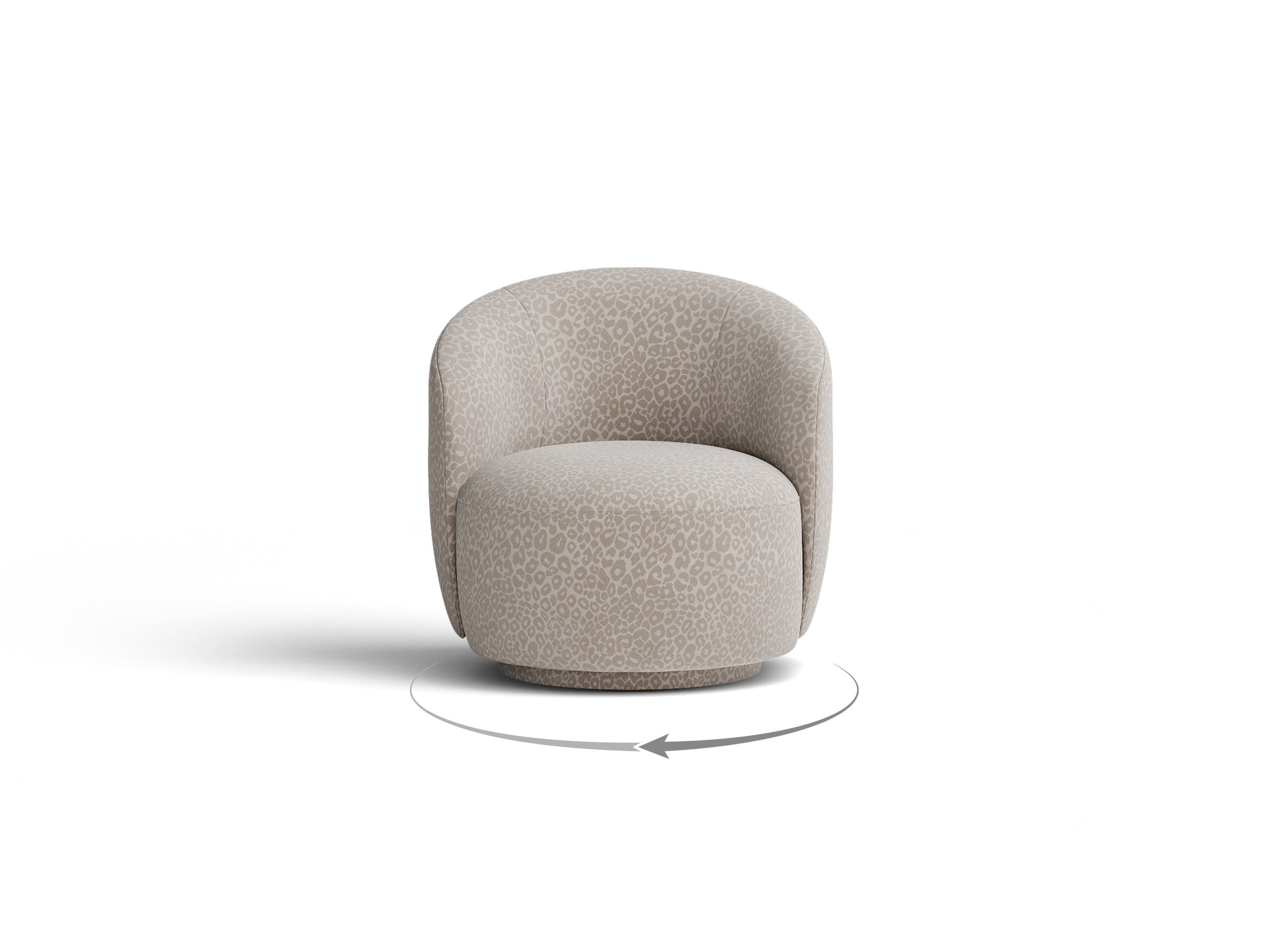 Micadoni drehbarer Sessel Letizia kleine Version Chenille Wild Graues Beige