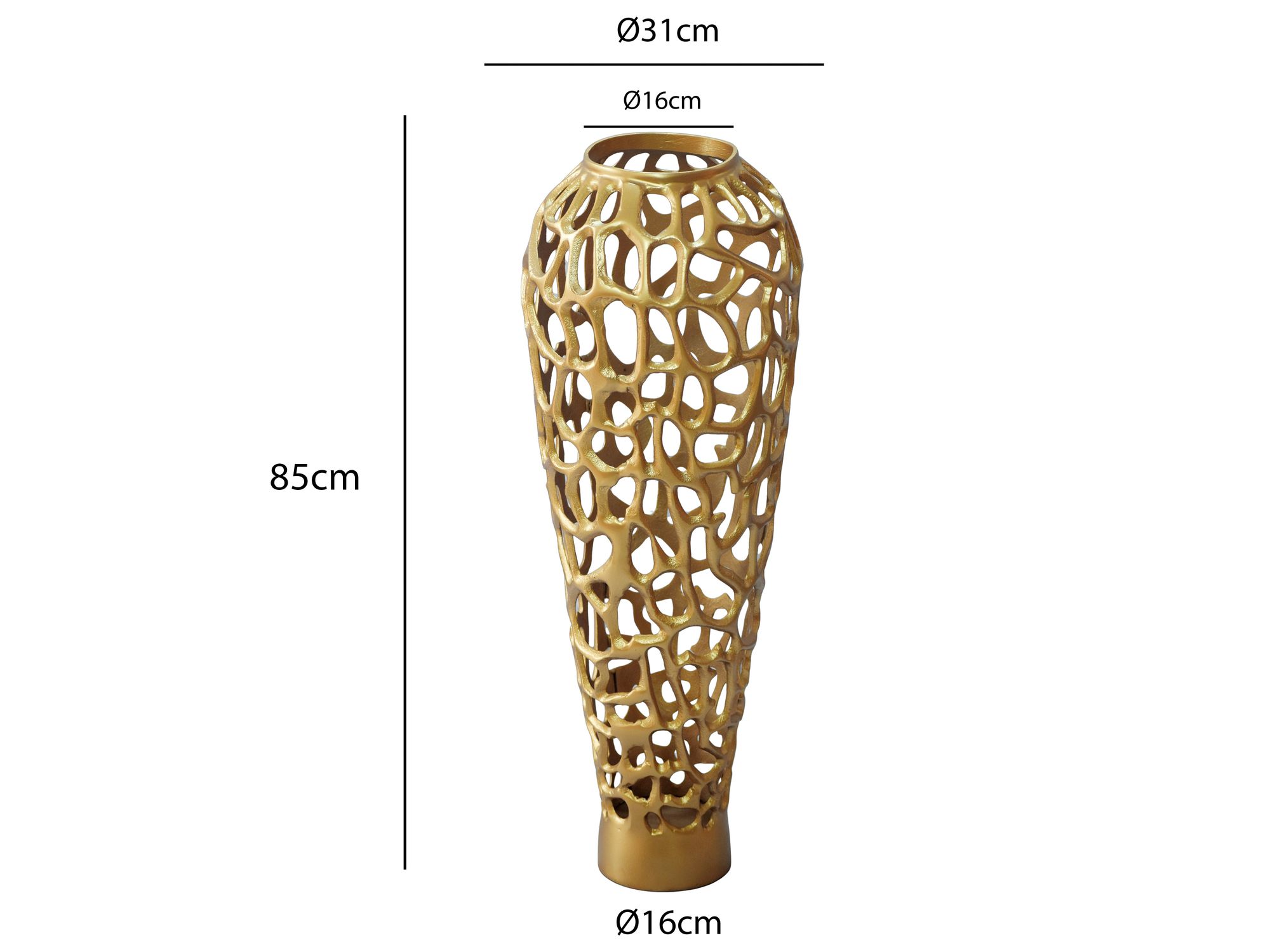 Bodenvase Rossland Aluminium Gold Ø 31 cm