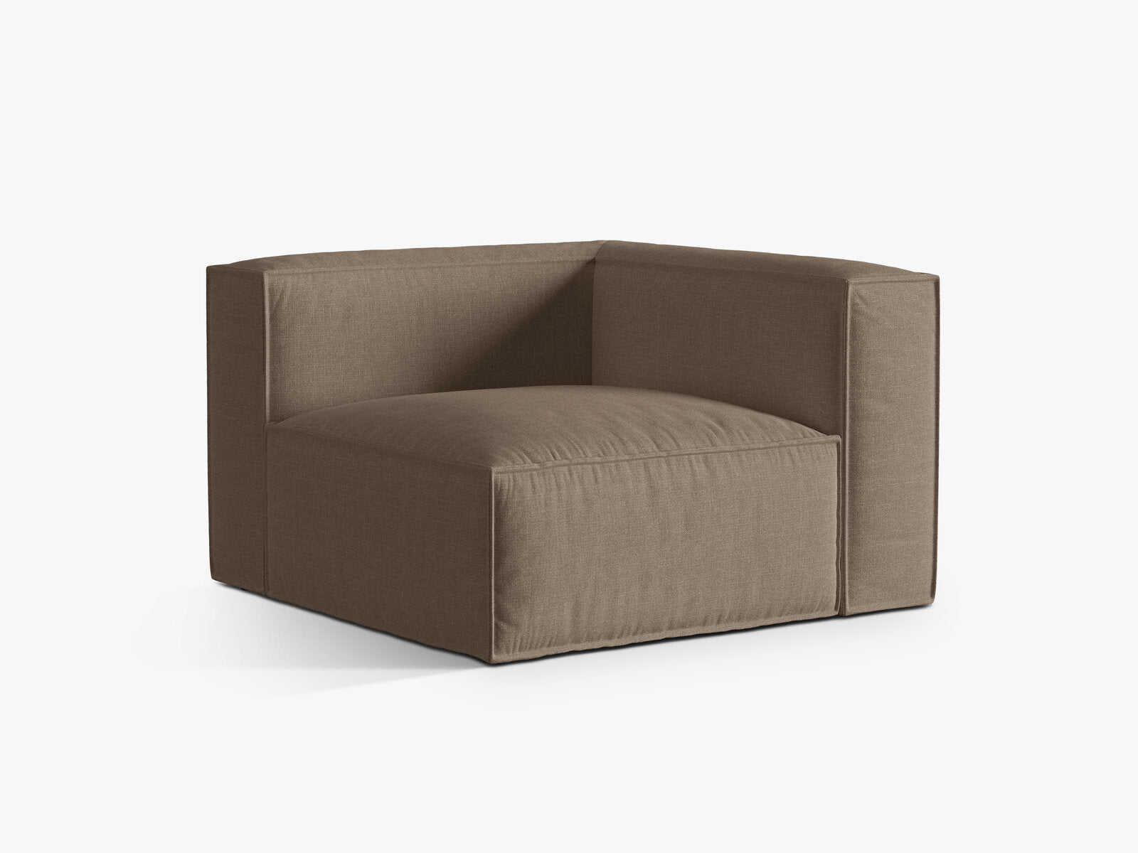 Micadoni Eckmodul Nuria 1-Sitzer Strukturierter Stoff Cappuccino