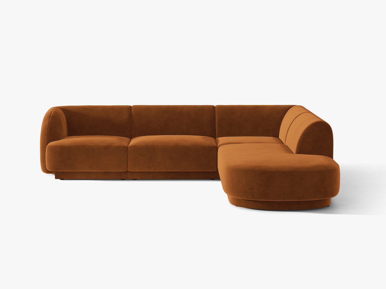 Micadoni Ecksofa Miley 6-Sitzer Rechts Samt Bluvel Terrakotta