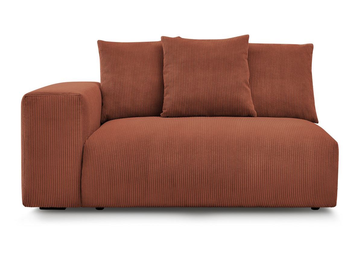 Bobochic Voltaire Sofamodul 2-Sitzer 178 × 100 cm Cordsamt Orange Ecke links