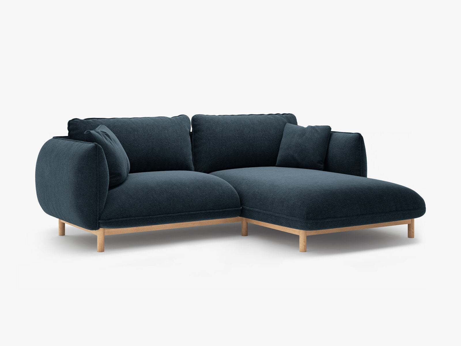 Micadoni Ada Ecksofa 3-Sitzer Rechts Strukturierter Stoff Wind Marineblau