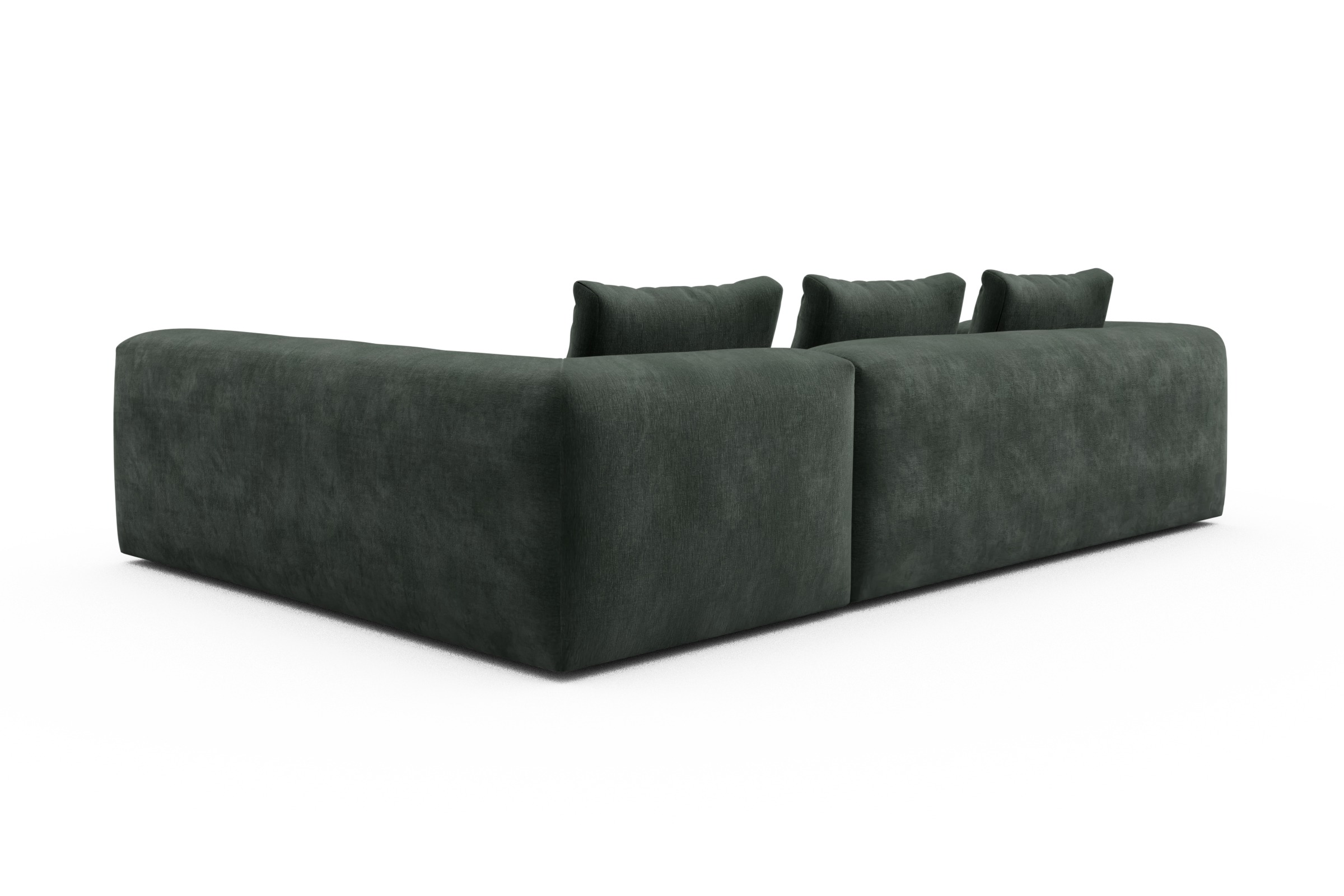 Ecksofa Fred 2x 2,5-Sitzer rechts offen Smooth-Laurel-Green