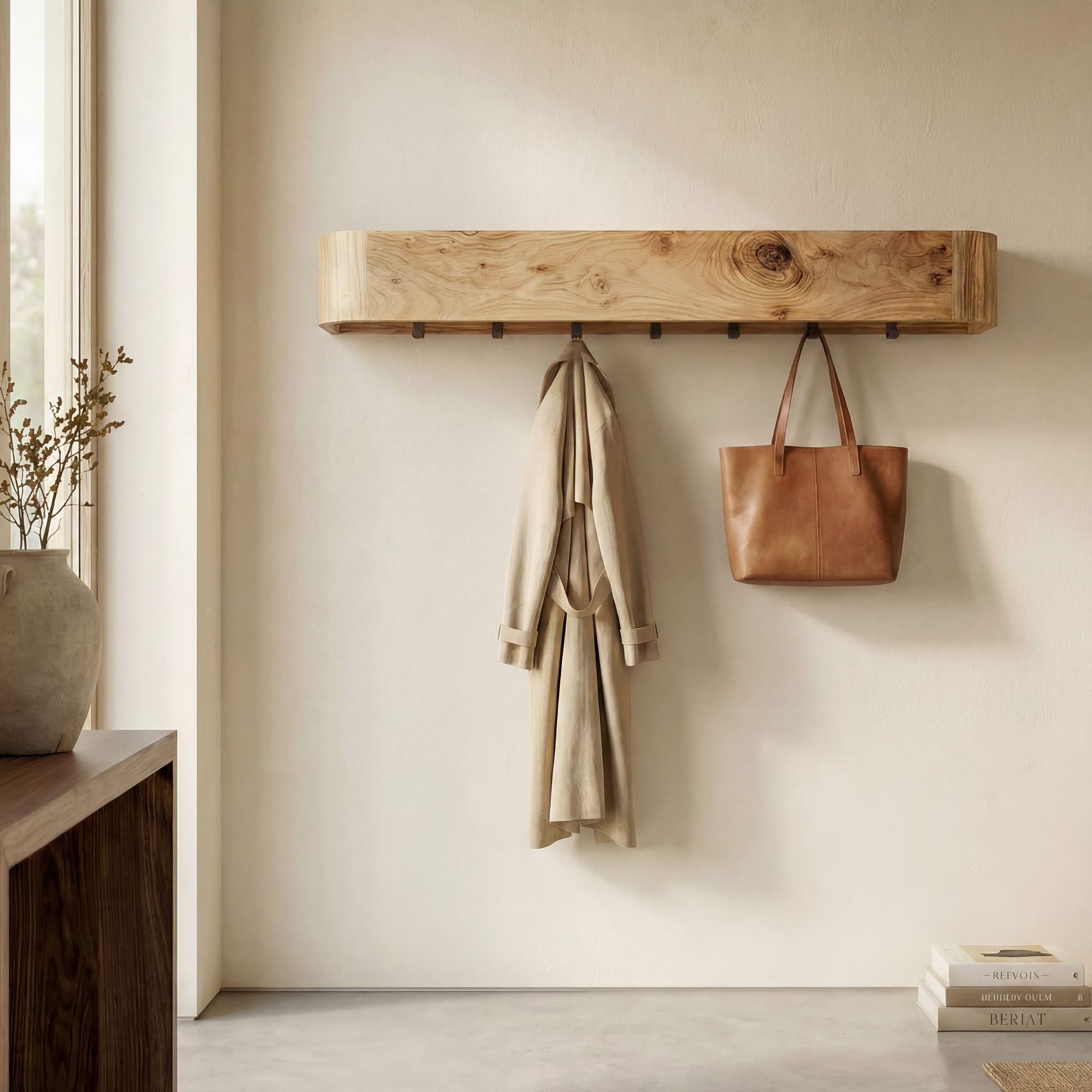 Wandgarderobe Utsira Akazie Massivholz 100 × 20 × 20 cm