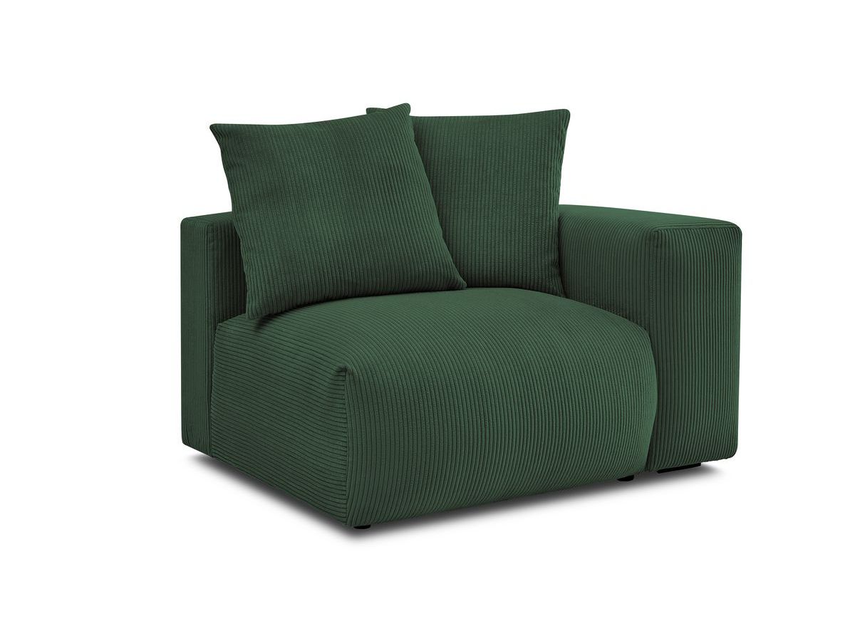 Bobochic Voltaire Sofamodul 1-Sitzer 130 × 100 cm Cordsamt Grün Ecke rechts
