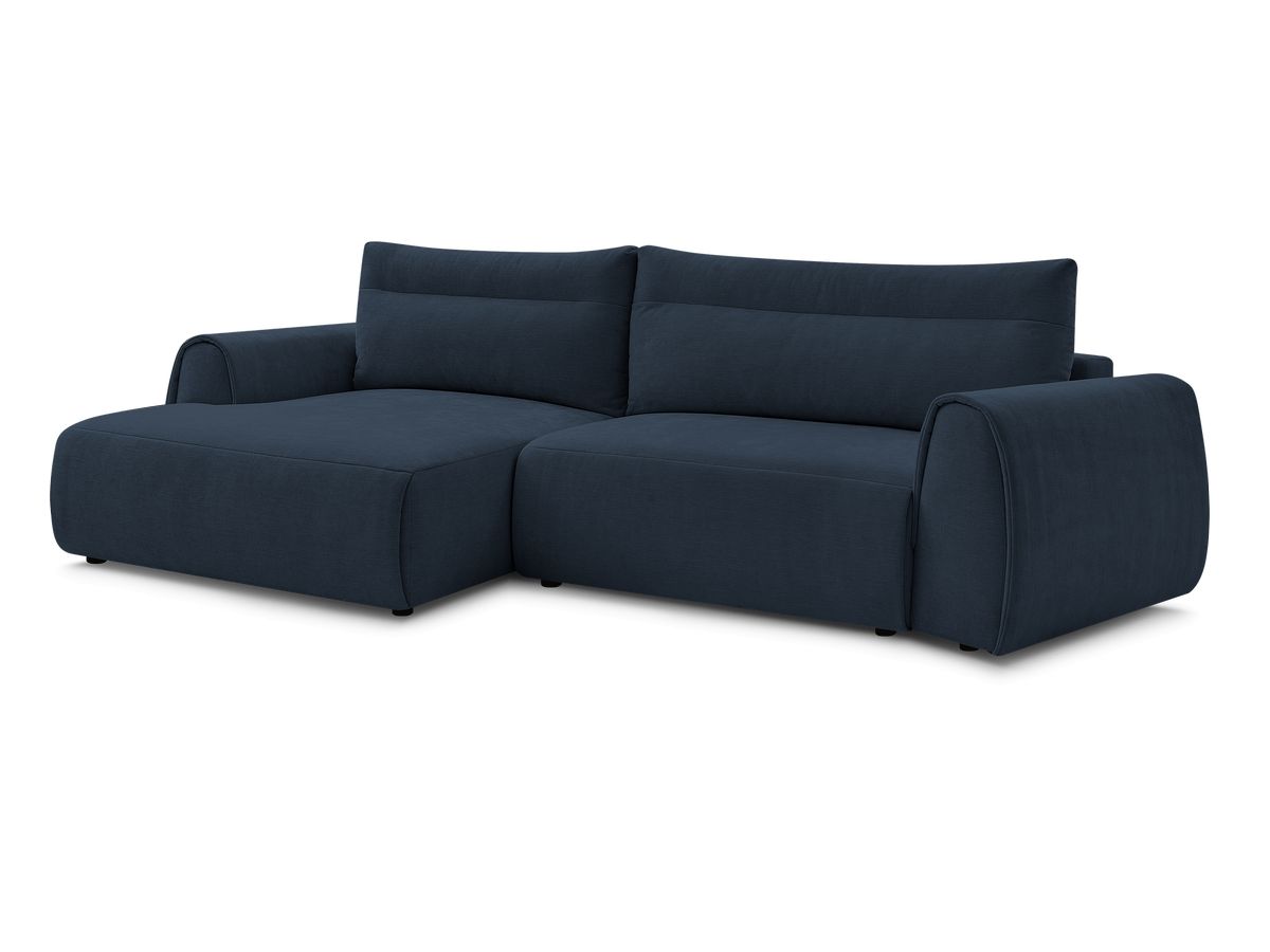 Bobochic Aden Ecksofa 293 × 152 cm Stoff Dunkelblau Ecke links