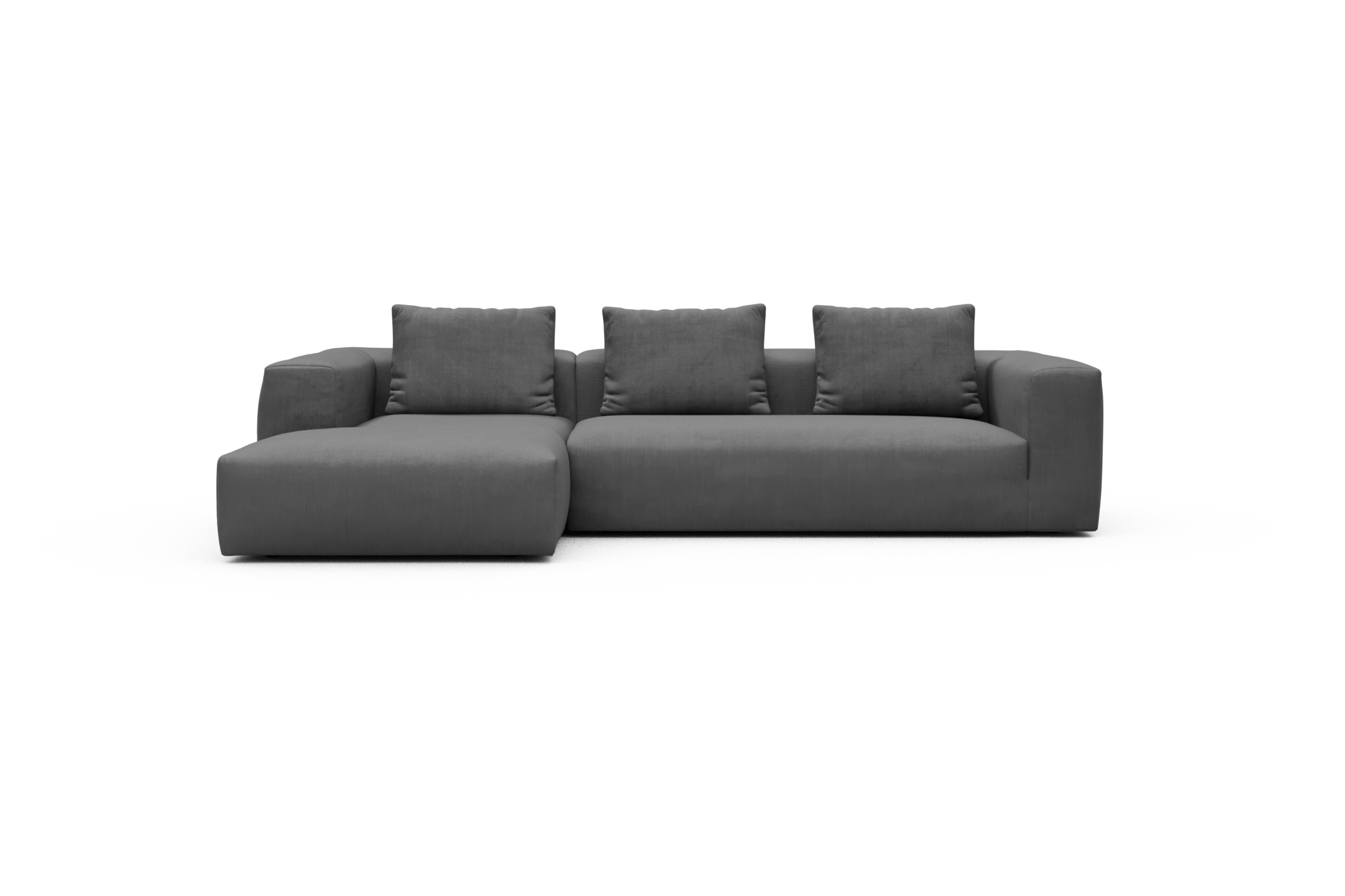 Skandi Home Ecksofa Fred Chaiselongue links mit 2,5-Sitzer Cordufine-Grey moebelfaktor