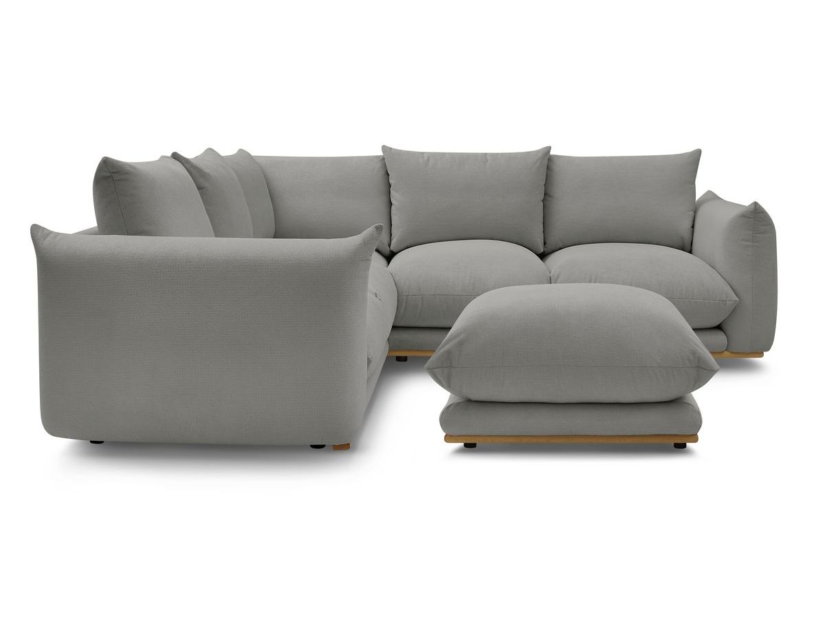 Bobochic Ernest Ecksofa mit Pouf Stoff Dunkelgrau