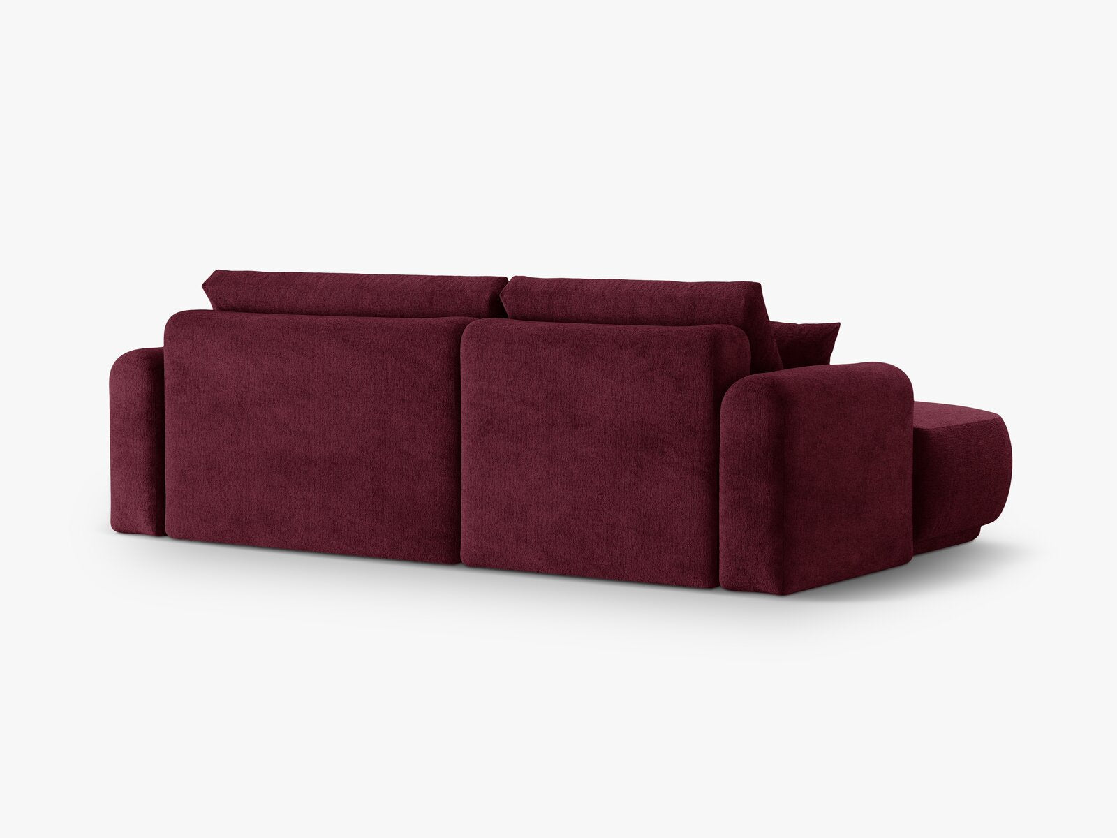 Micadoni Ella Ecksofa mit Bettfunktion und Stauraum Links Strukturierter Stoff Sorella Burgundfarben