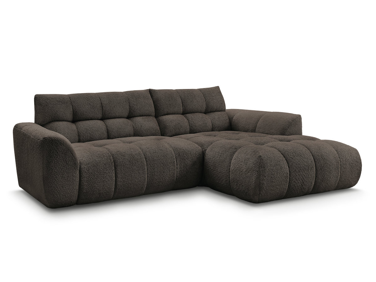 Bobochic Jaya Ecksofa Chenille Braun Ecke rechts