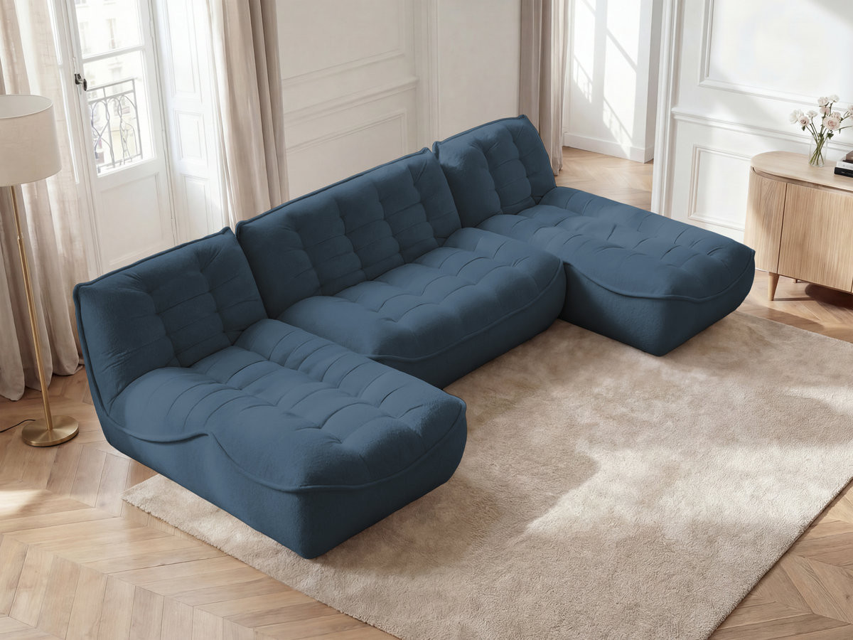 Bobochic Serena Wohnlandschaft Melange-Stoff Blau