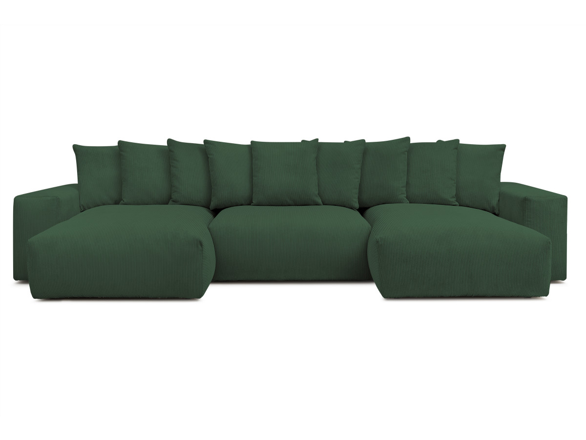 Bobochic Voltaire Wohnlandschaft 420 × 174 cm Cordsamt Grün