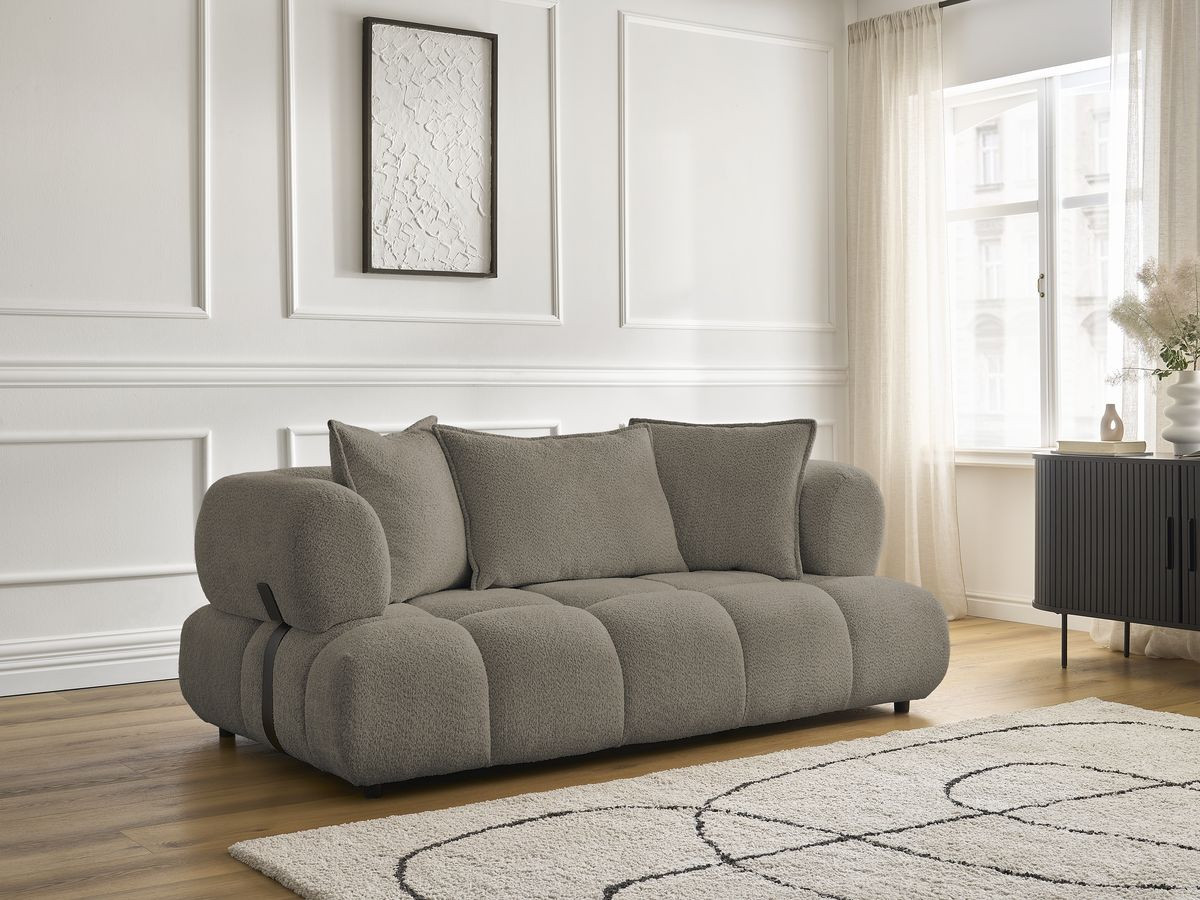 Bobochic Alya Sofa 2-Sitzer Bouclé-Stoff Taupe