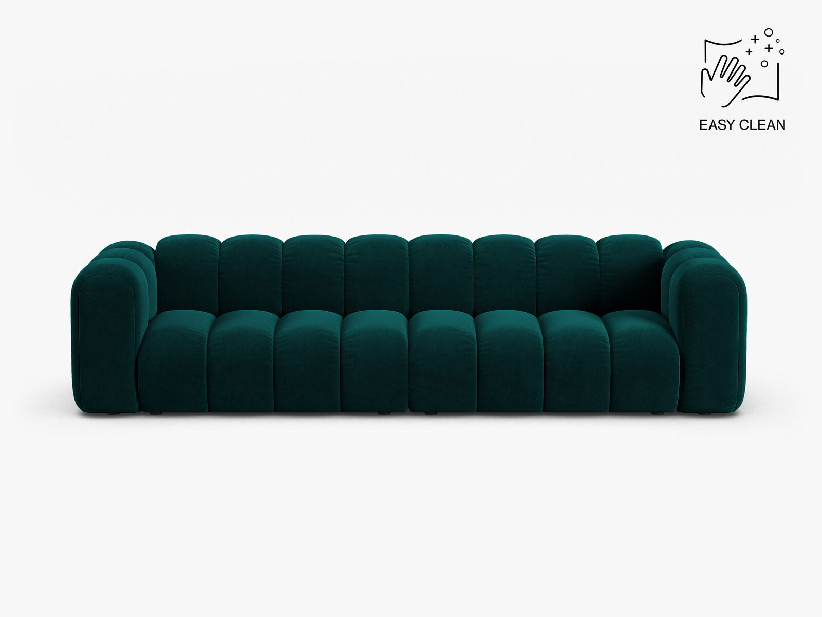 Micadoni Modulares Sofa Lupine 4-Sitzer Samt Venus Dunkel Petrol
