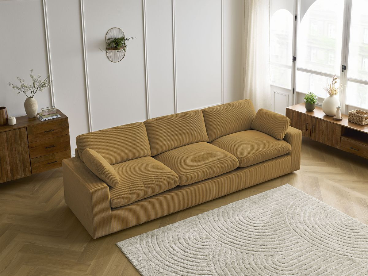 Bobochic Belair Sofa 4-Sitzer Cordsamt Gelb