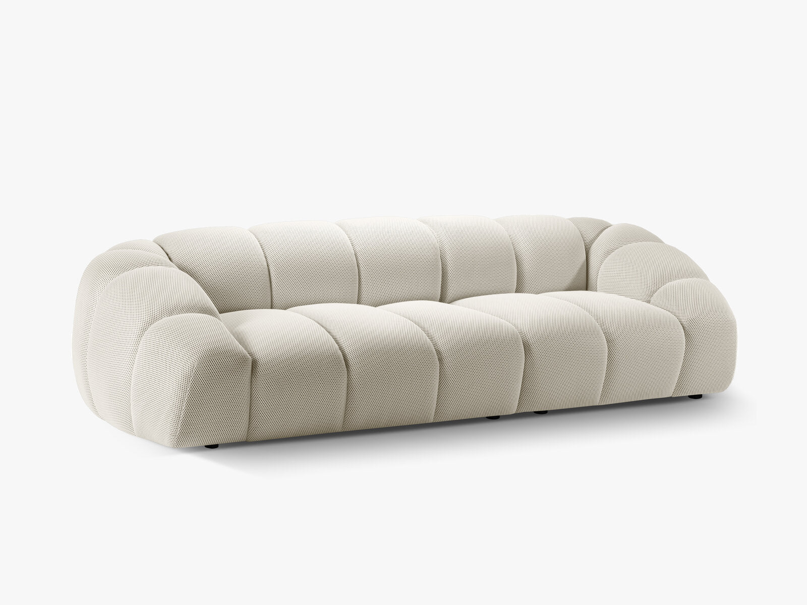 Micadoni Sofa Diana 4-Sitzer 3D-Stoff Helles Beige
