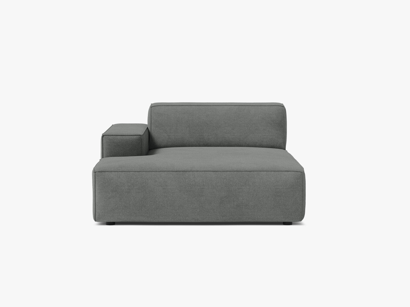 Micadoni Jodie Chaiselongue Links Strukturierter Stoff Liberty Grau