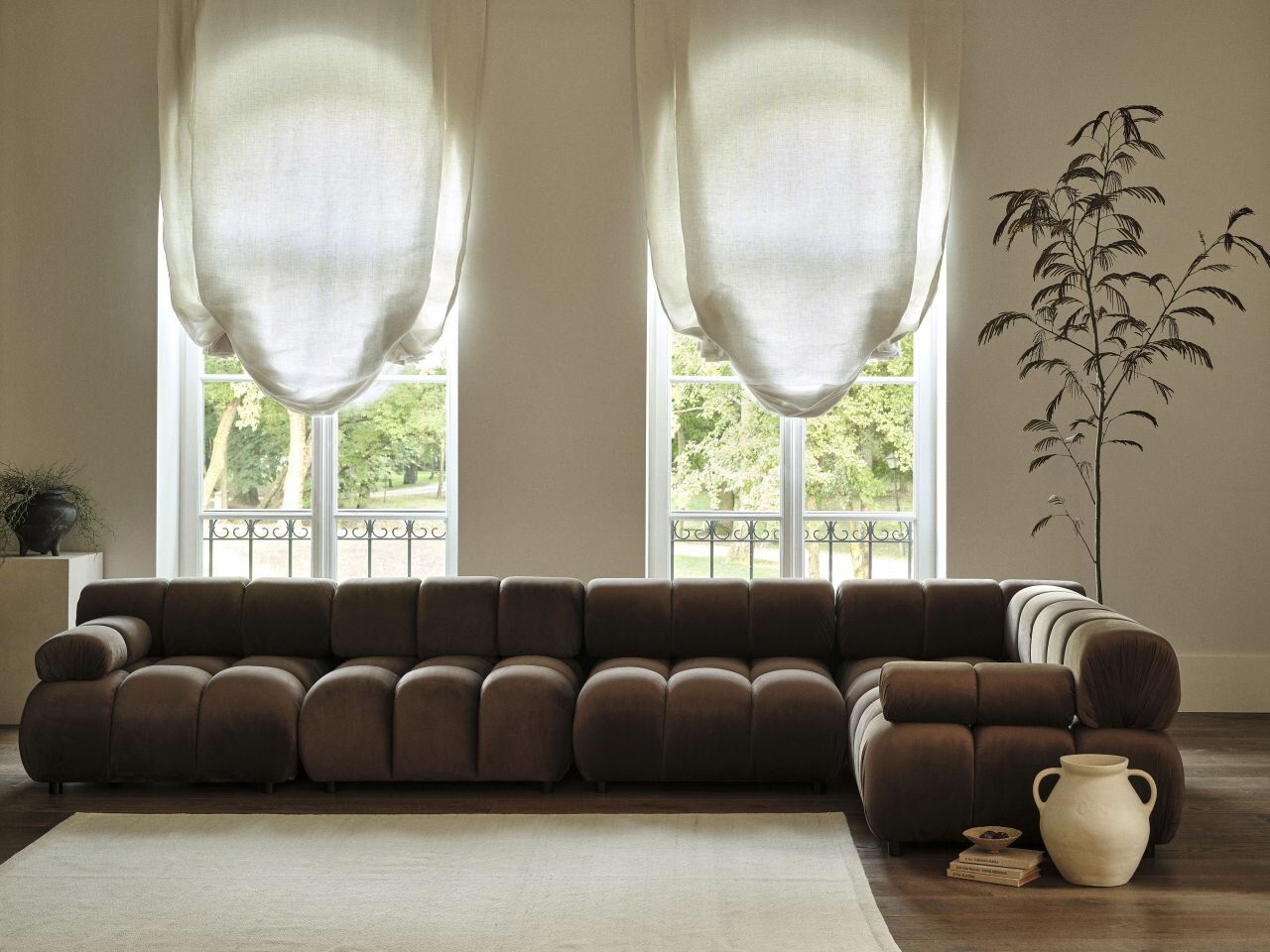 Micadoni Modulares Sofa Bellis 3-Sitzer 3D-Stoff Sonic Amazonas Grün