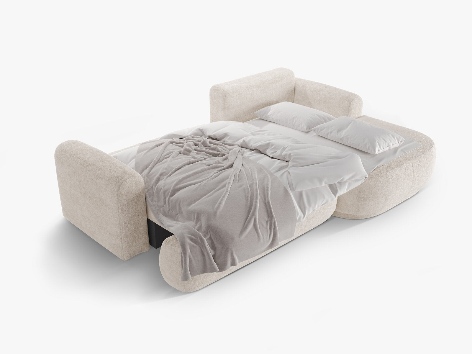 Micadoni Ella Ecksofa 5-Sitzer mit Schlaffunktion Rechts Boucle CORAL Helles Beige