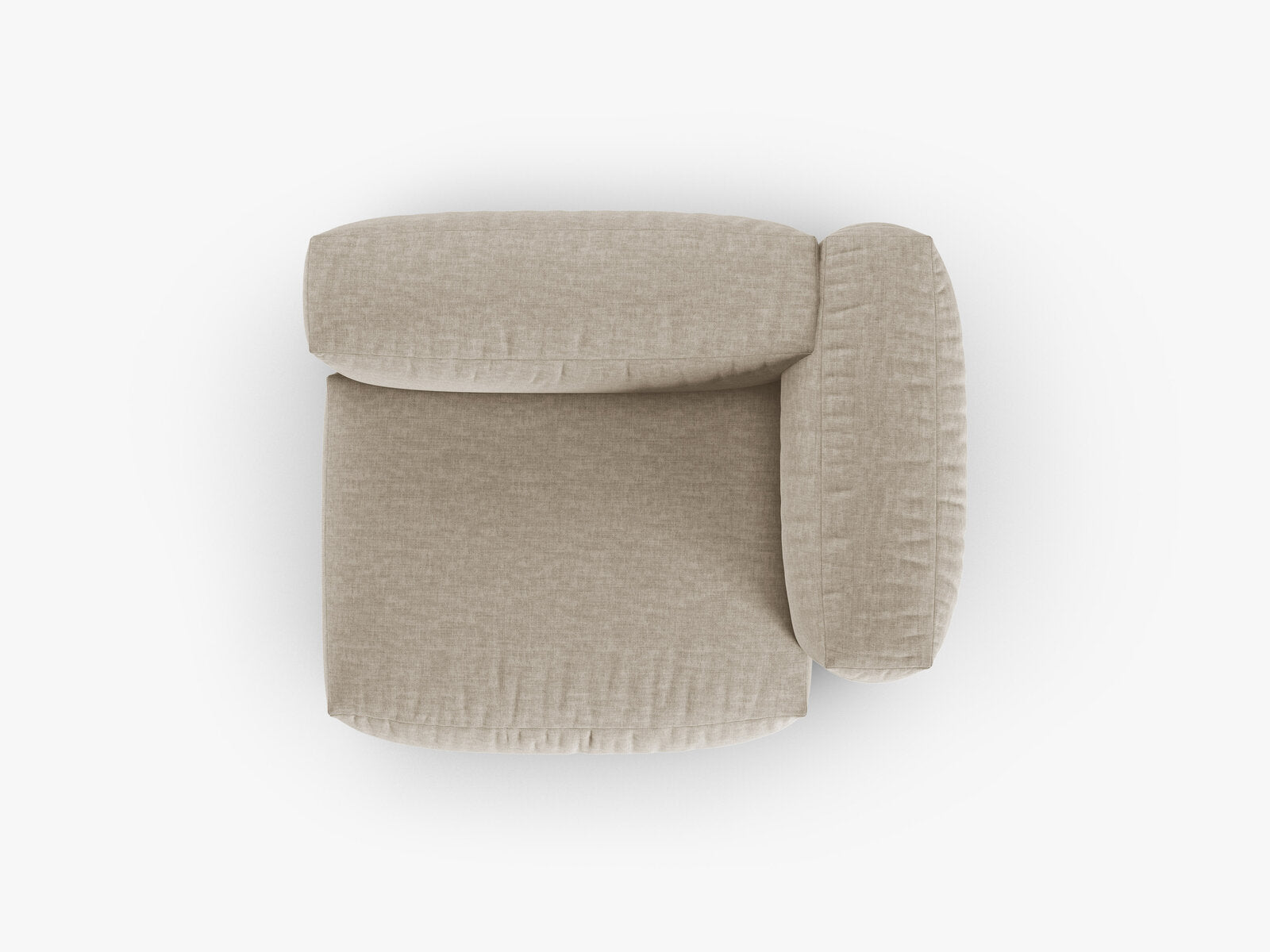 Micadoni Eckmodul mit Armlehne Martina 1-Sitzer 90cm Sitztiefe Rechts Strukturierter Stoff Boston Helles Beige