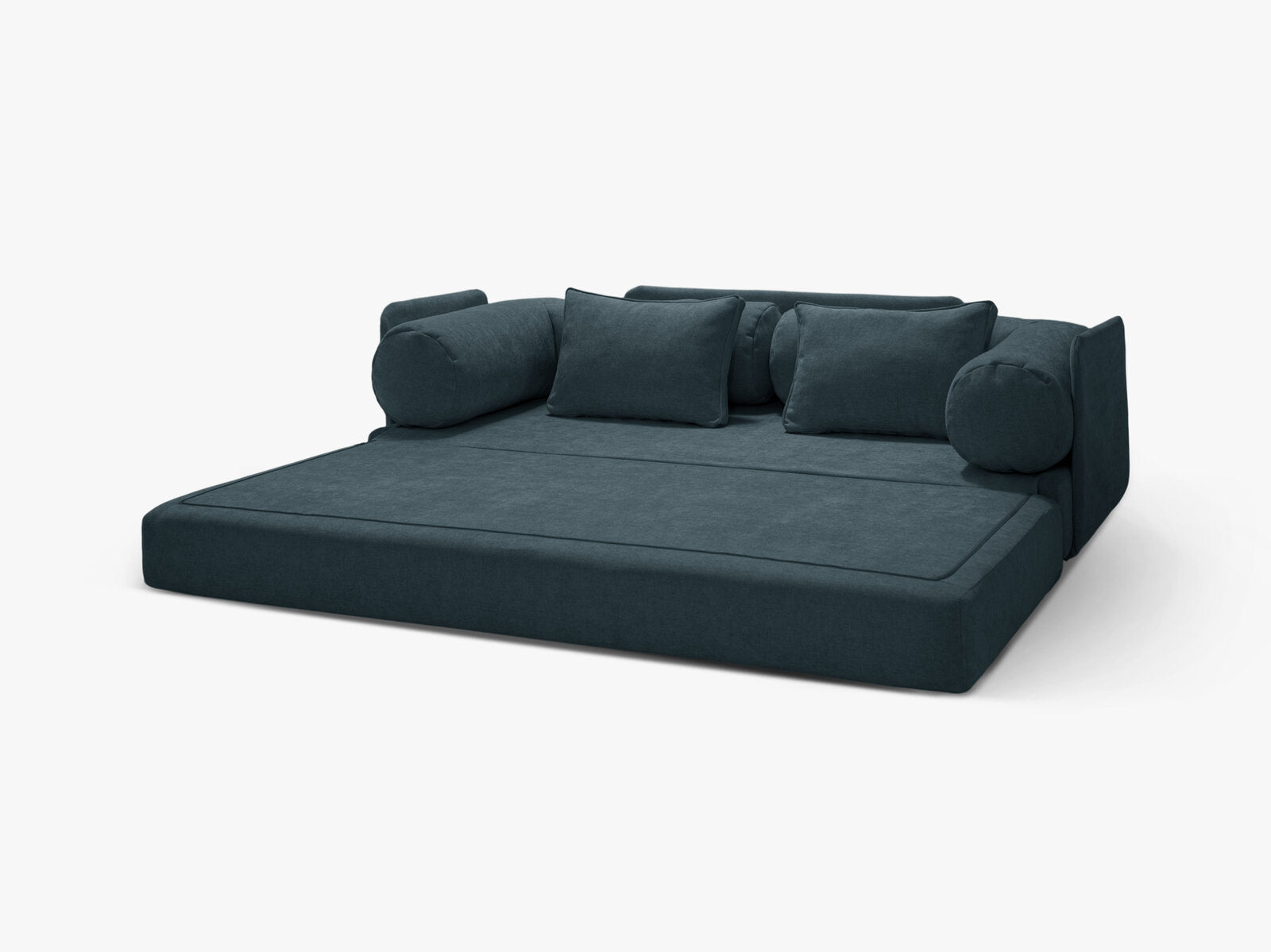 Micadoni Sofa Dreamy 3-Sitzer mit Schlaffunktion Strukturierter Stoff Liberty Dunkel Petrol