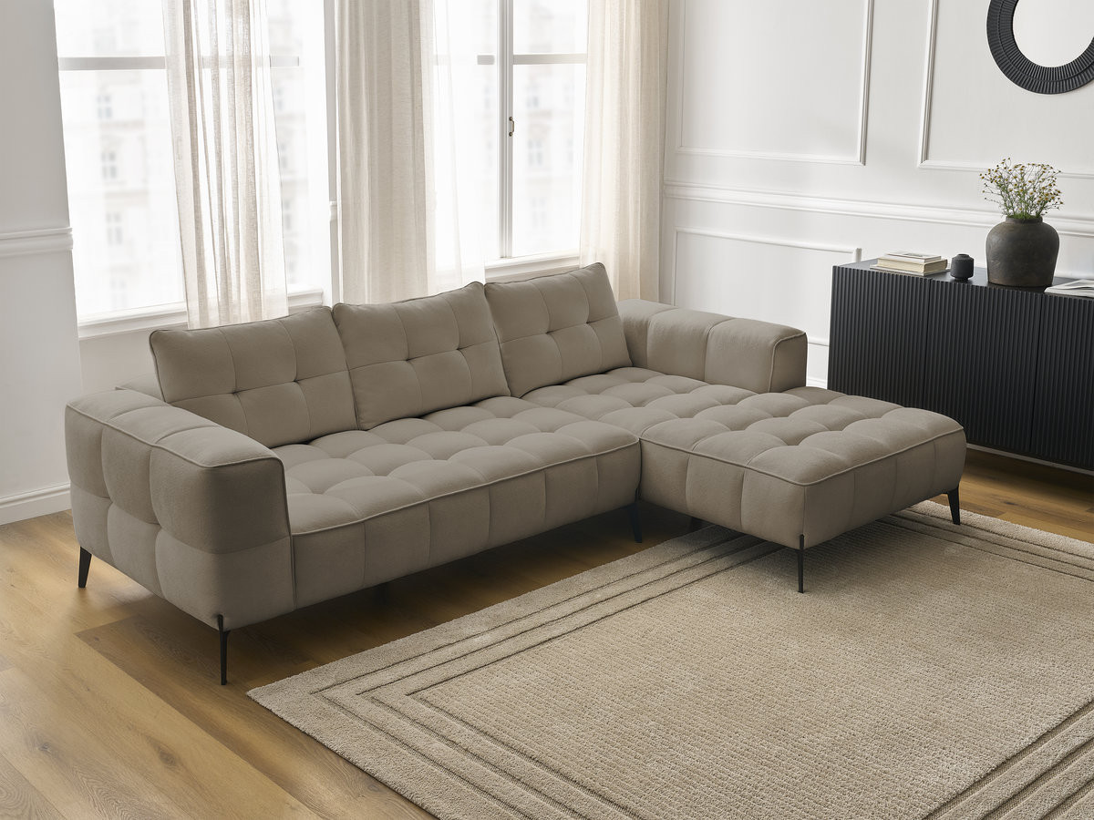 Bobochic Anis Ecksofa Strukturstoff Taupe Ecke rechts